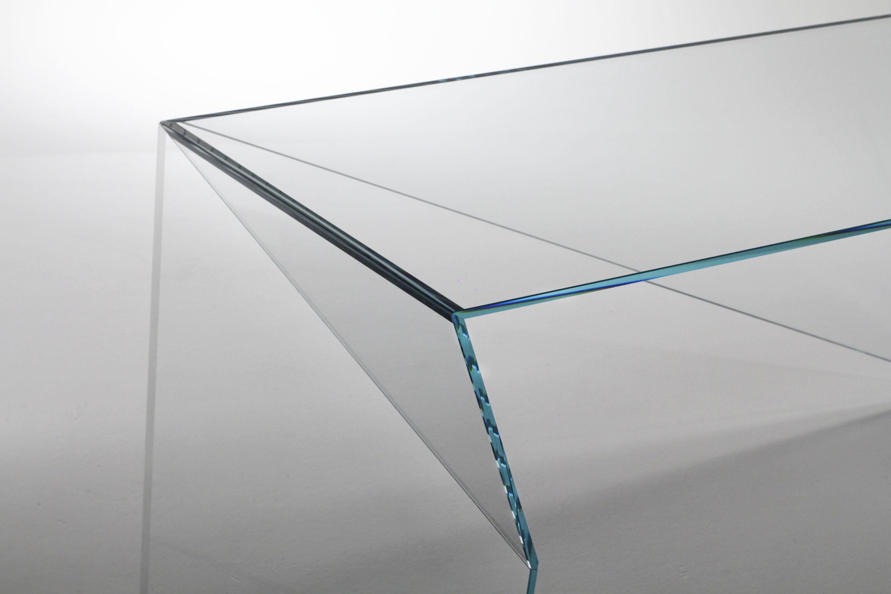 Glass Origami Desk by Barberini & Gunnell For Sale