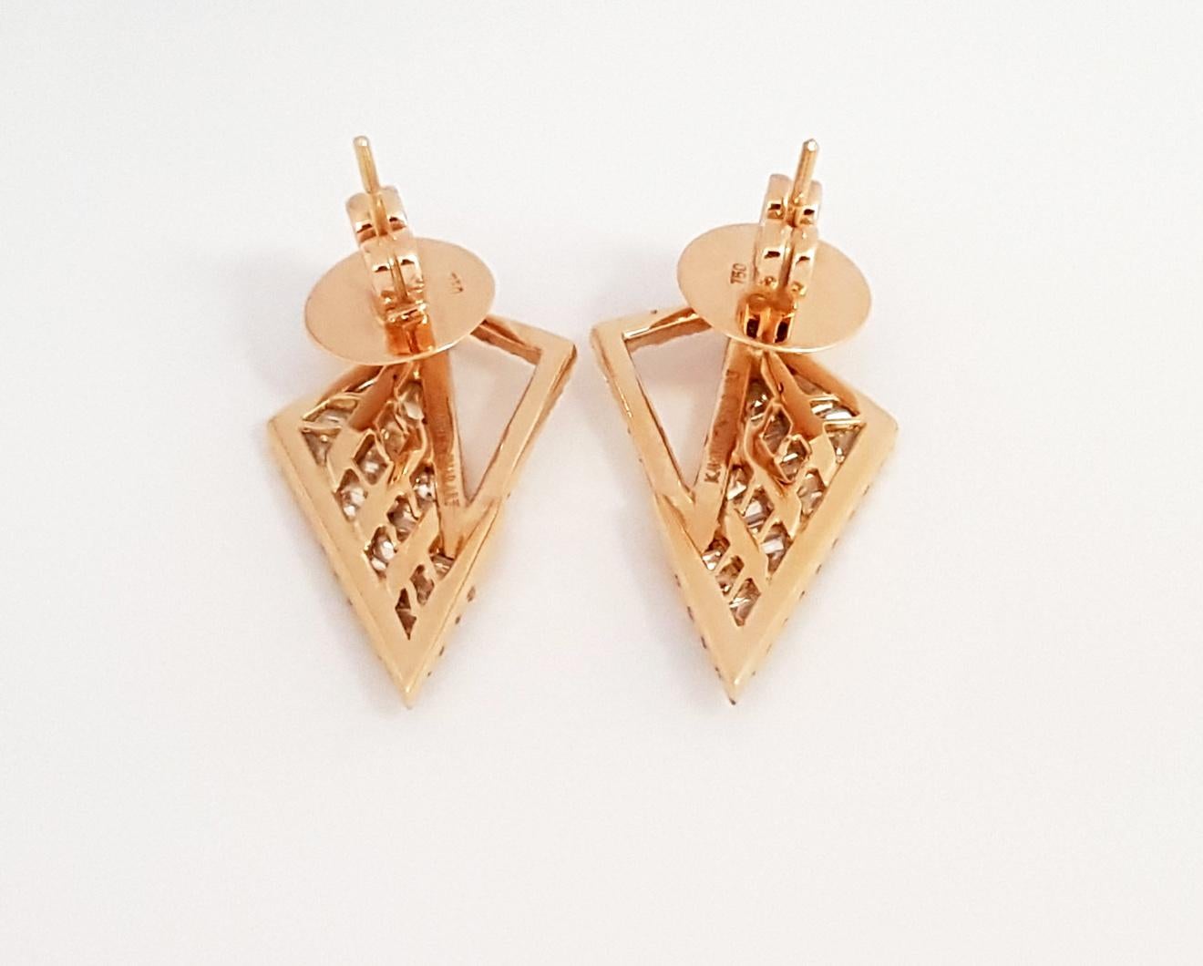 Kavant & Sharart, boucles d'oreilles Origami en or rose 18 carats et diamants  en vente 2