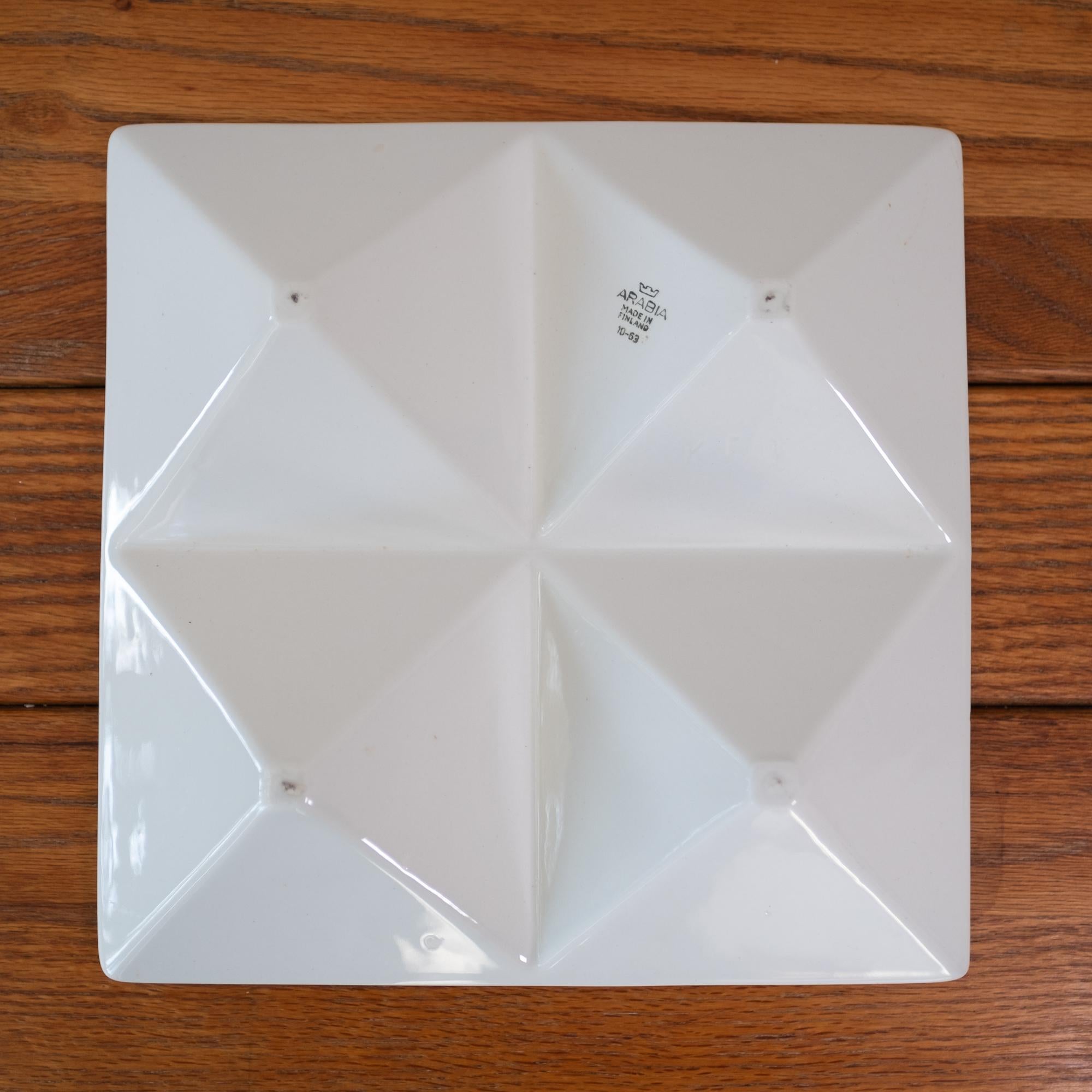 Origami Form Ceramic Tray by Kaj Franck for Arabia 1