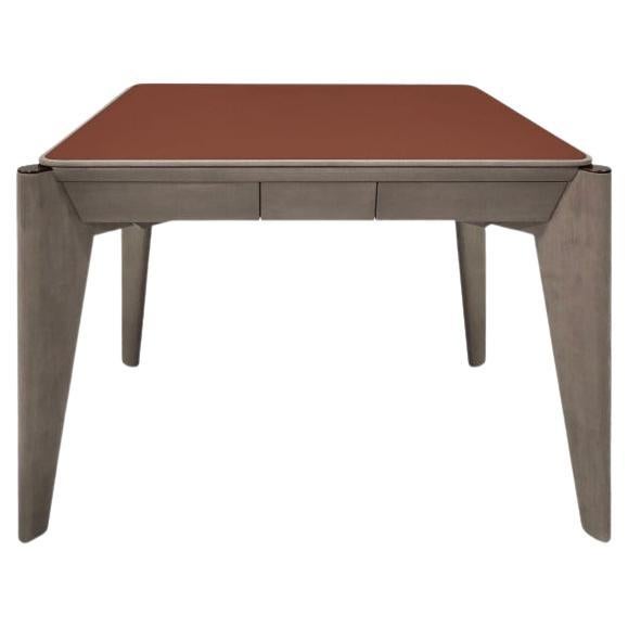 Origami Mahjong Table in Genuine Leather & Oak Wood by André Fu Living  For Sale