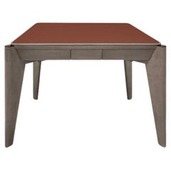 Origami Mahjong Table in Leather & Oak Wood André Fu Living