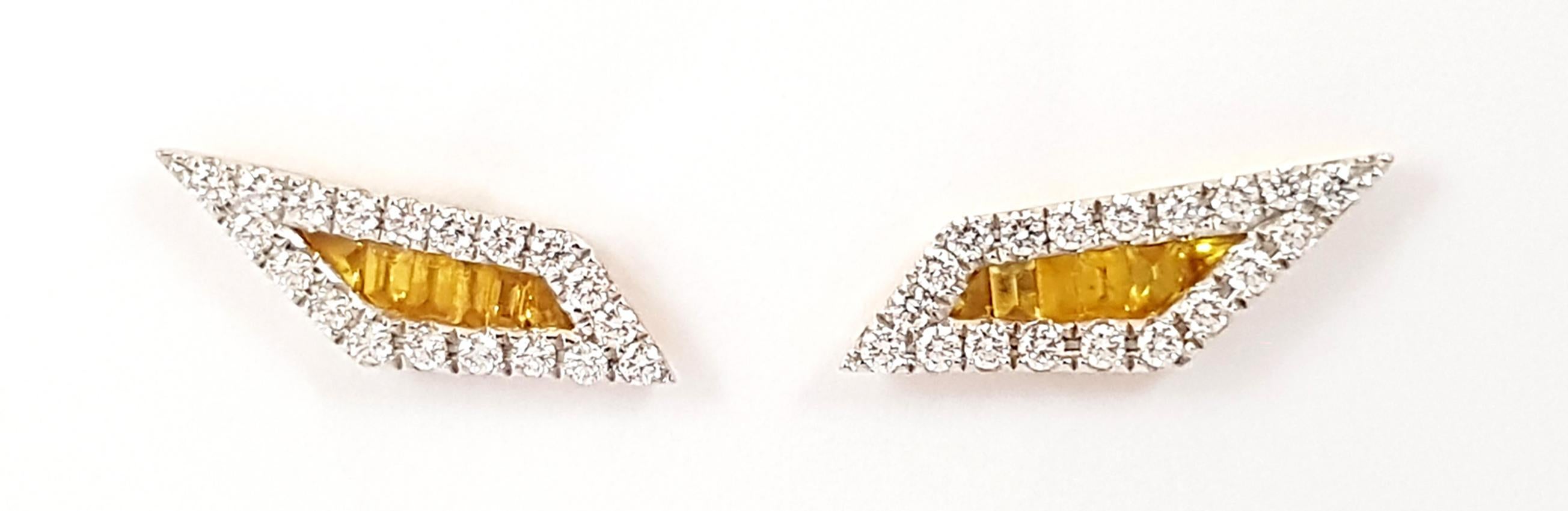 Yellow Sapphire 0.57 carats with Diamond 0.37 carat Earrings set in 18K Gold Settings

Width: 0.5 cm
Length: 1.4 cm
Weight: 3.57 grams

The ancient Japanese tradition of paper folding has inspired the form and elements of this modern collection.