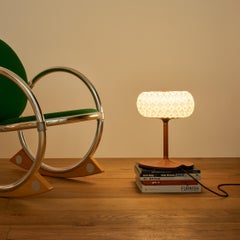 Origami Paper and Mahogany "96 Molecules" Tall Table Lamp by Aqua Creations