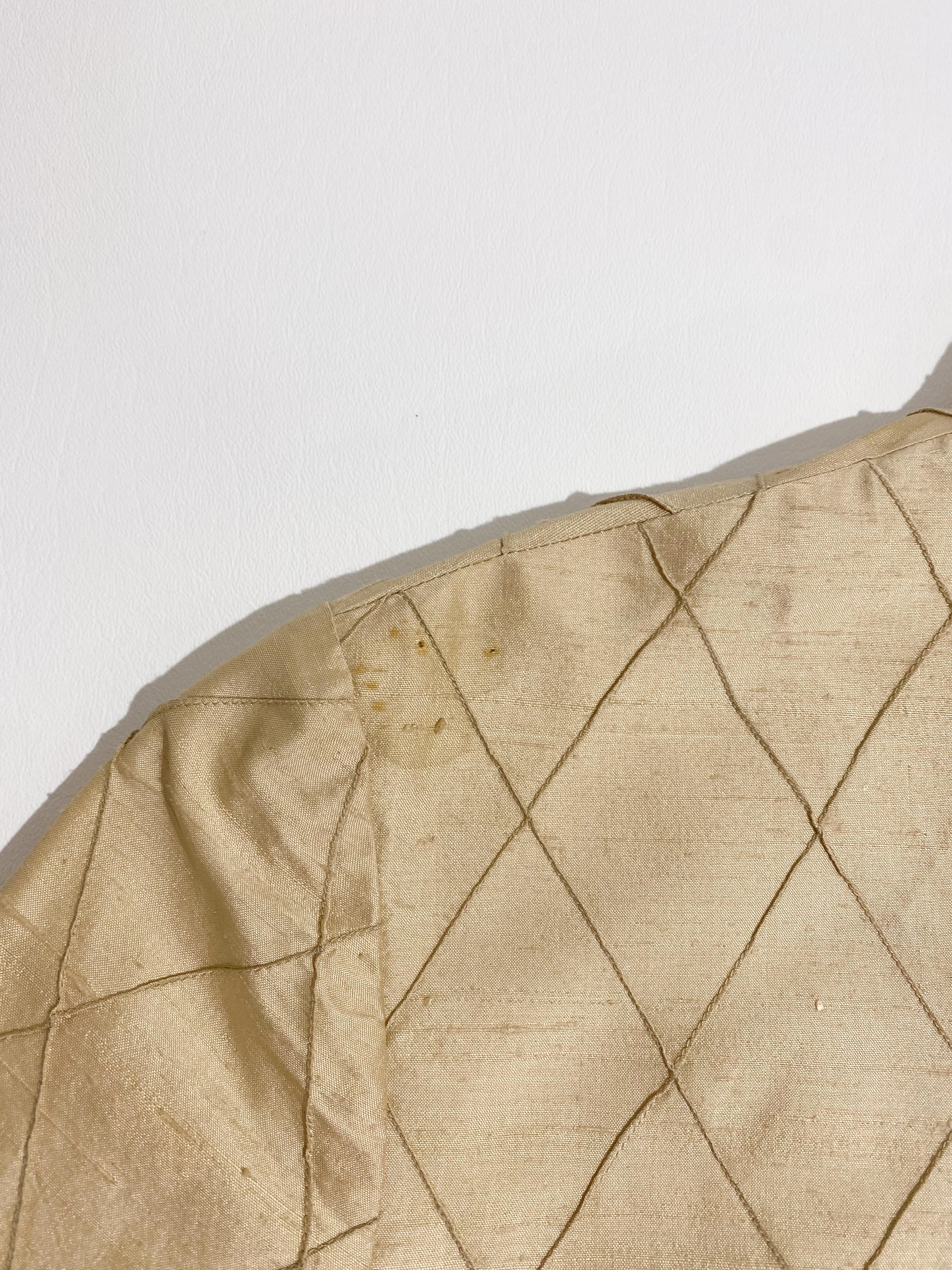 Veste Origami en soie brute parchemin avec col Mao mandarin taille 8/10 en vente 5