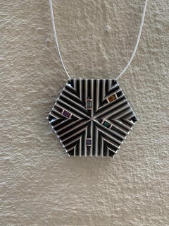 Origami Sculptural Silver Pendant