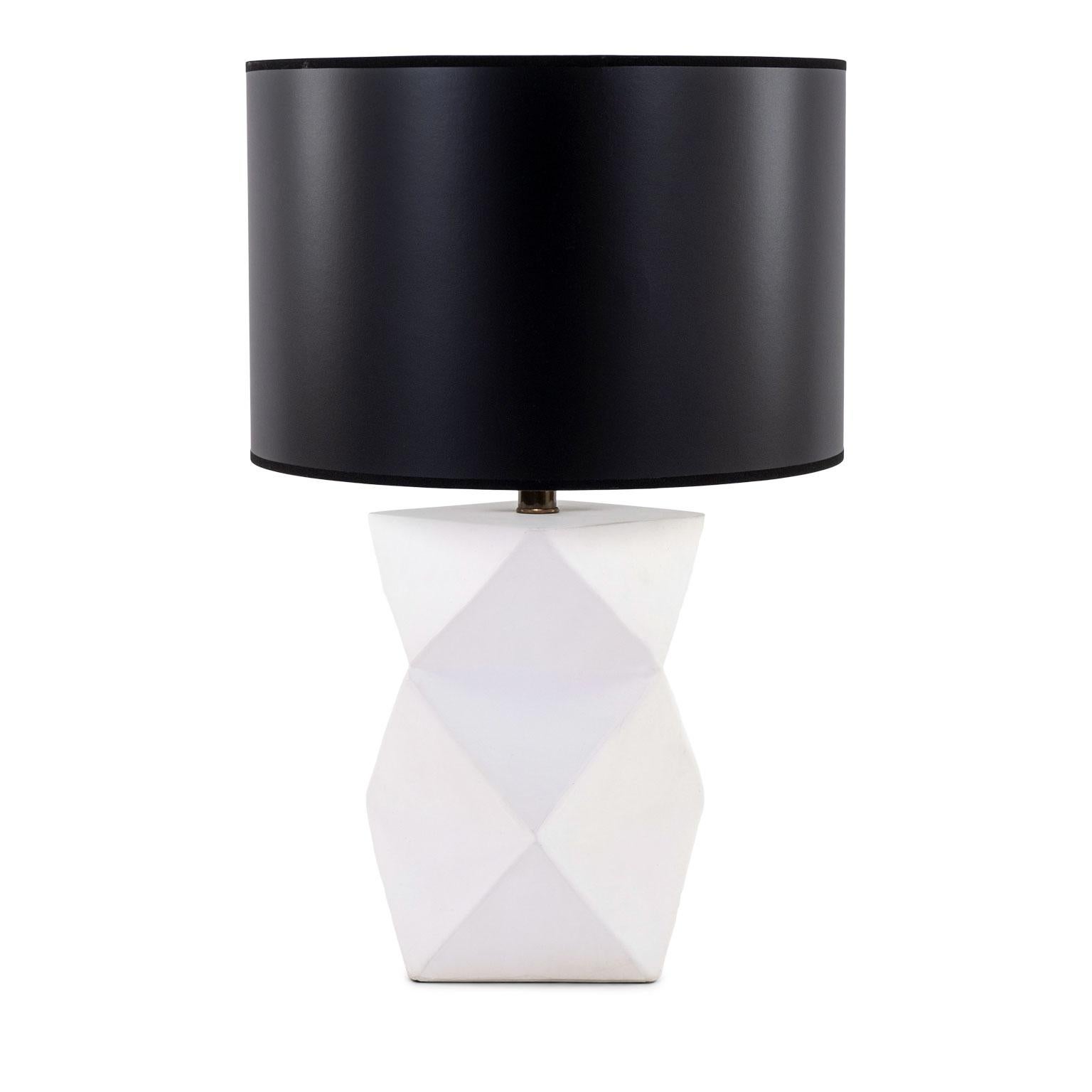 Painted 'Origami' White Plaster Lamp For Sale