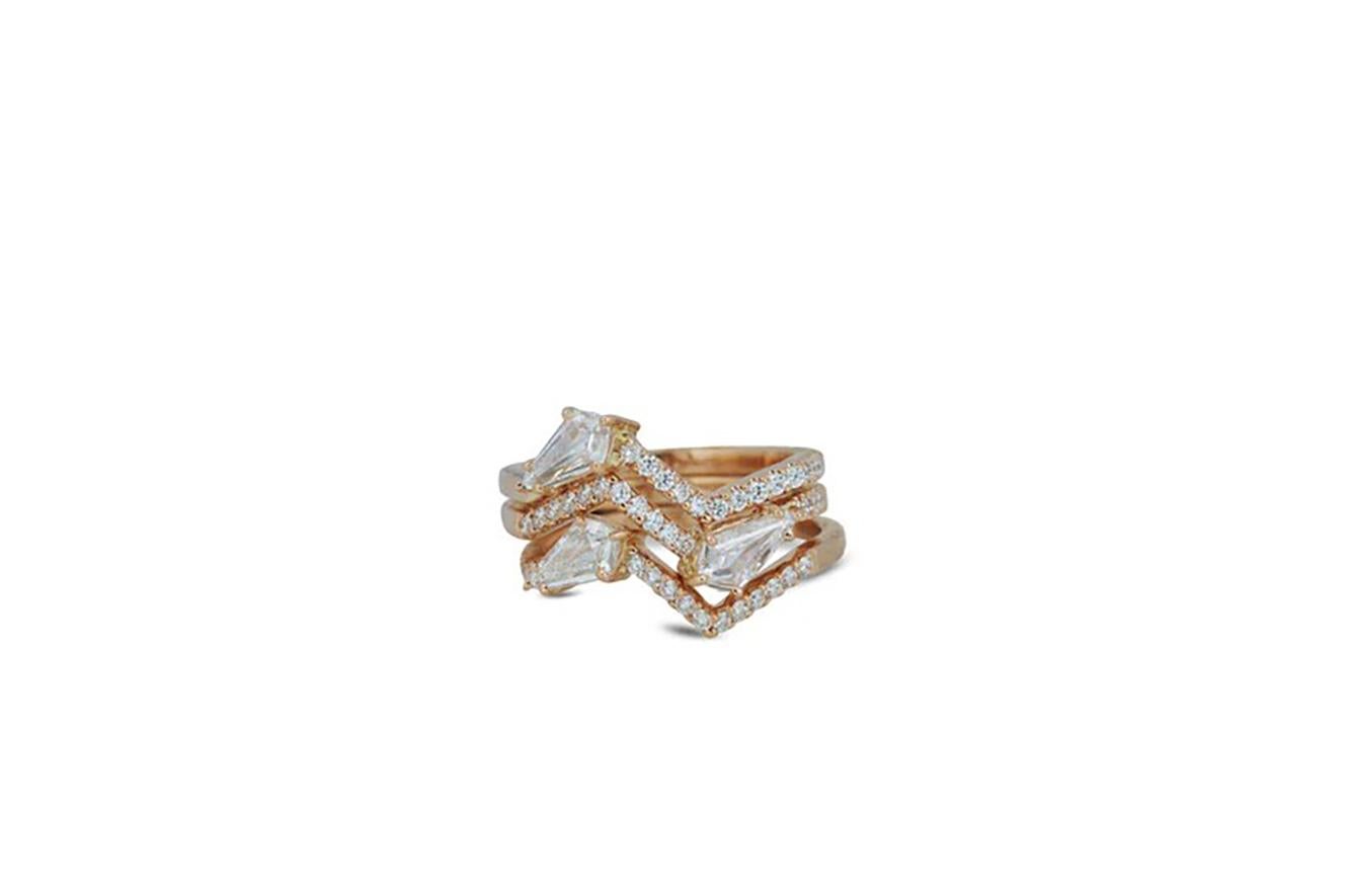 Origami Ziggy Jazz Diamond Ring 18K Gold (Kiteschliff) im Angebot