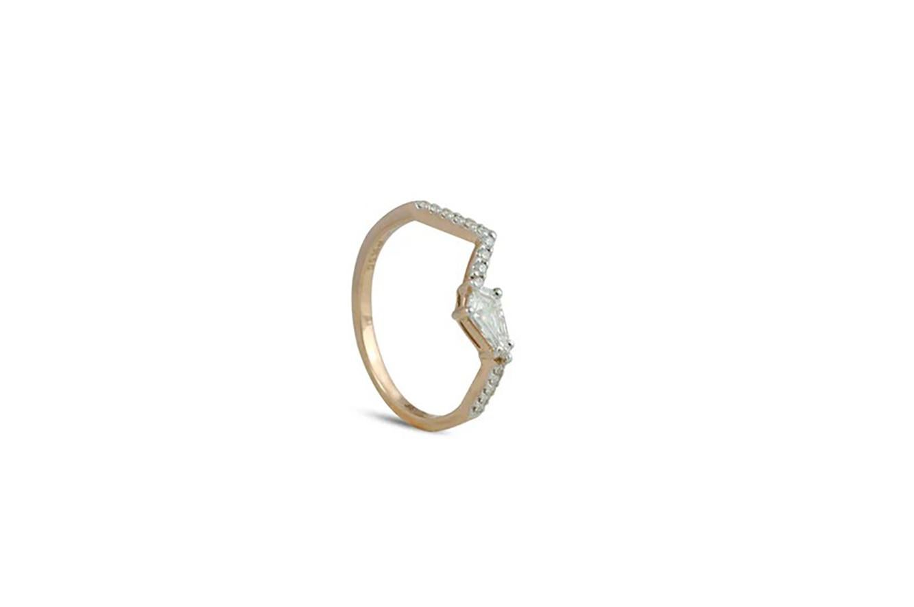 Origami Ziggy Jazz Diamond Ring 18K Gold Damen im Angebot