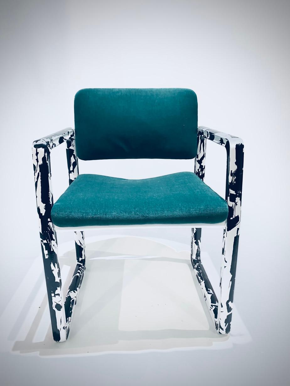 Hand-Painted Origin 00009 Emerald Green Arm Chair For Sale