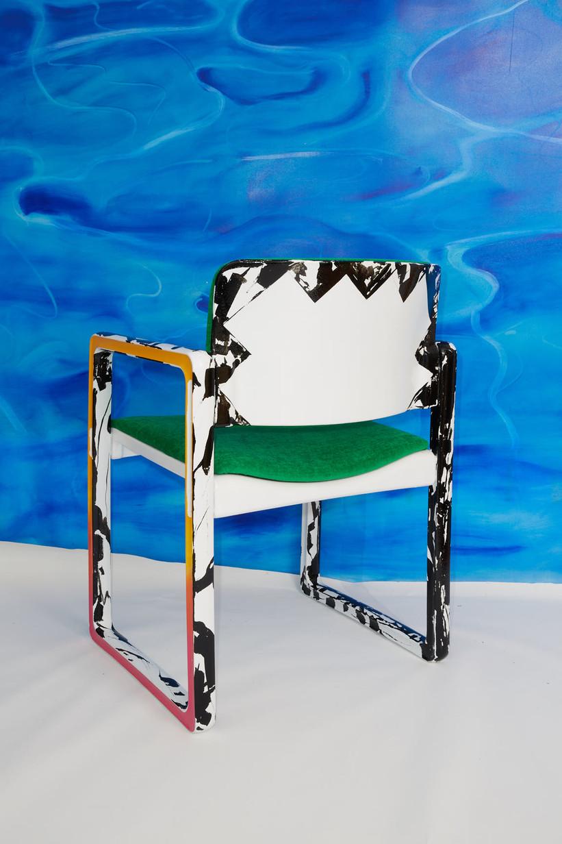 Hand-Painted ORIGIN 00009 Grass Green Arm Chair For Sale