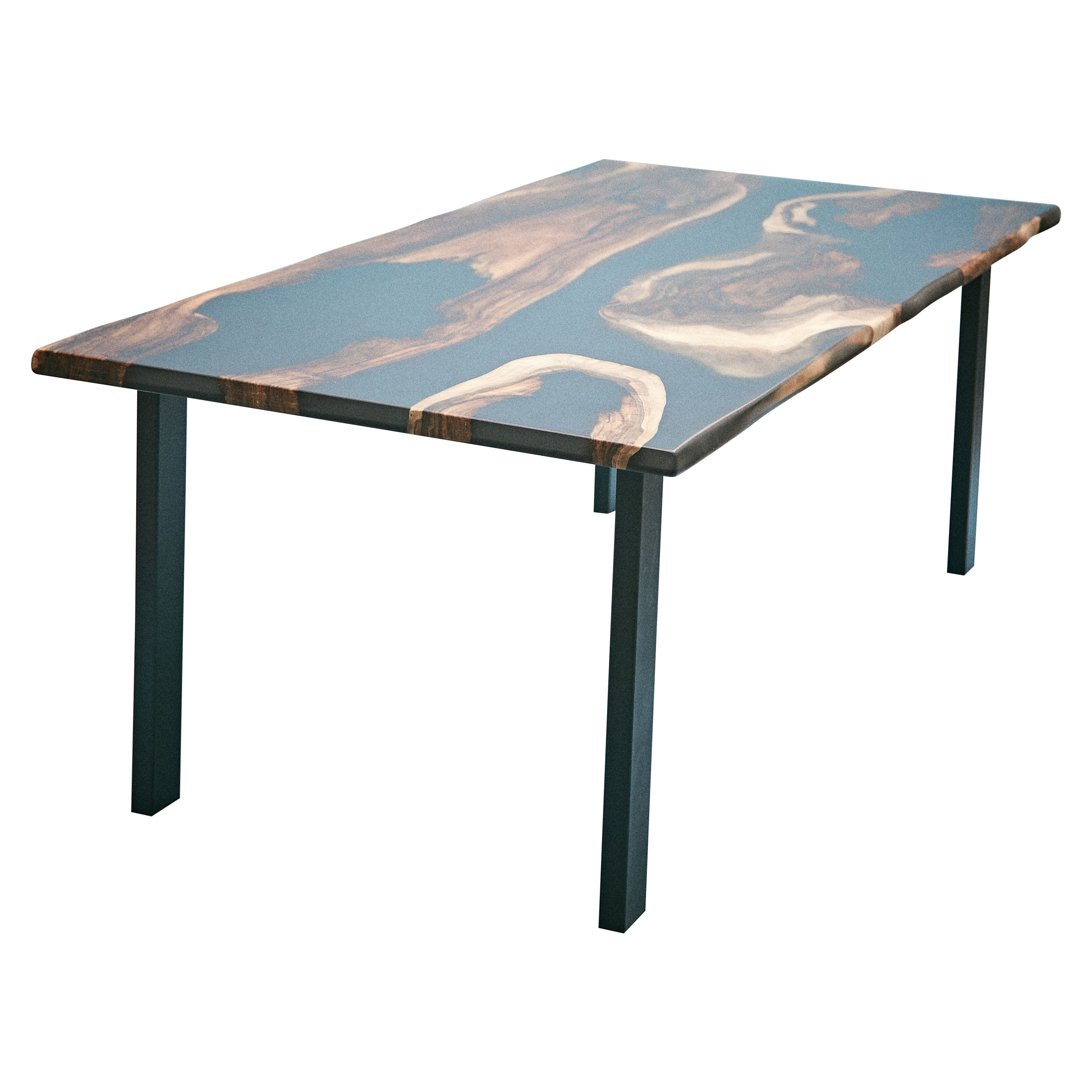 Origen Antiguo 250 años Nogal Hecho a Mano Mesa de Comedor Egde Vivo Contemporáneo