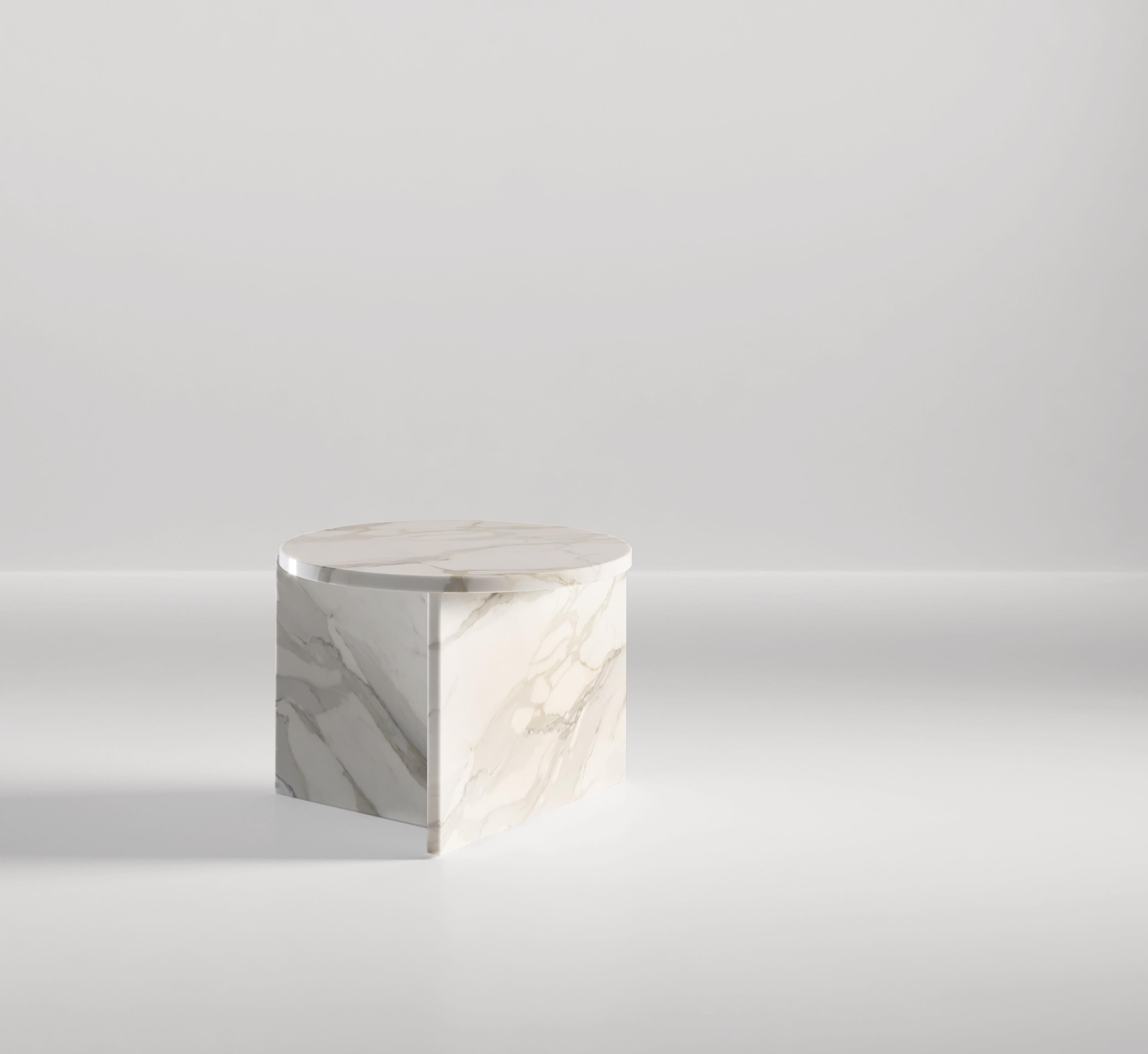 Modern Origin Contemporary Side Table in Marble For Sale