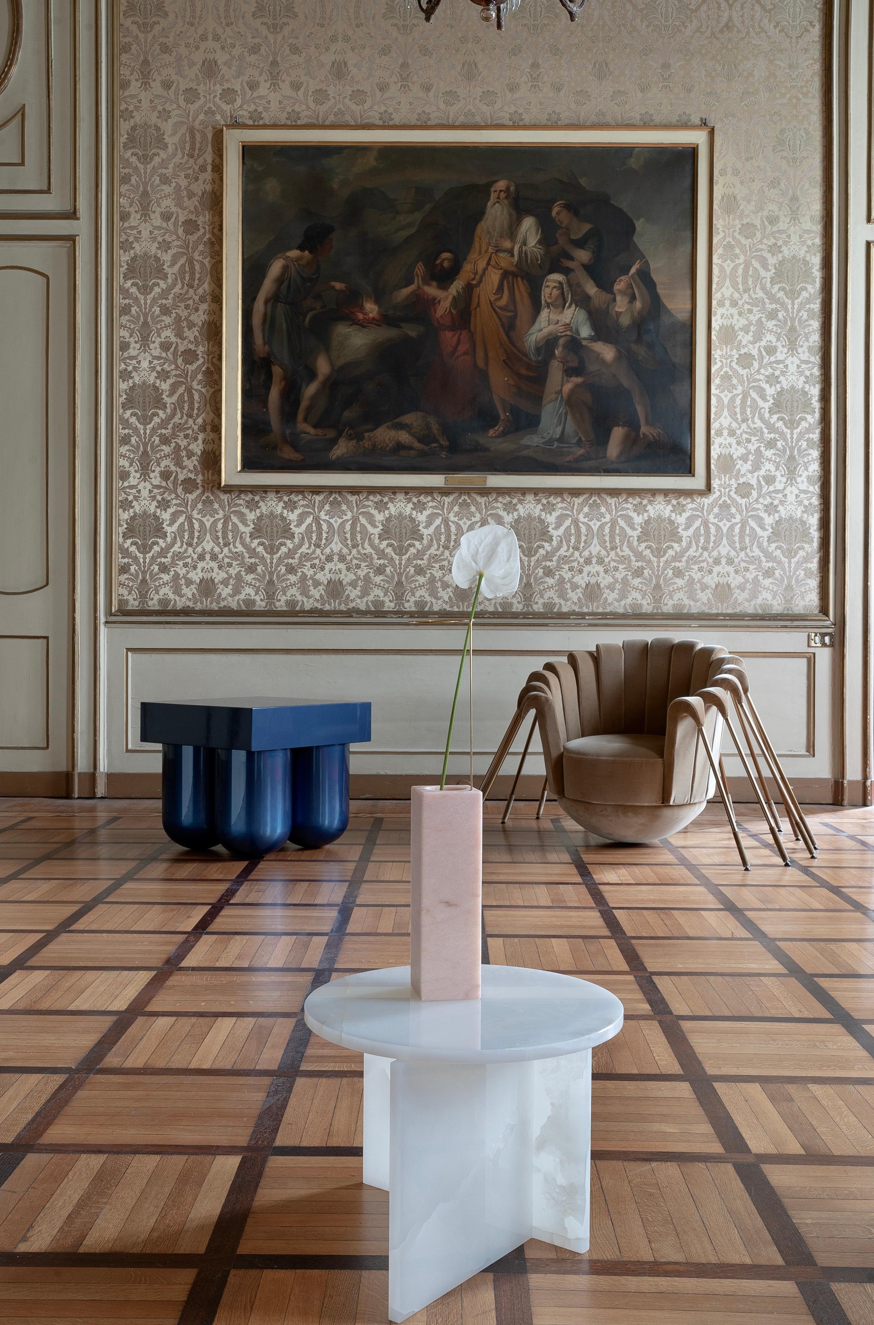Italian Origin Contemporary Side Table in Marble For Sale