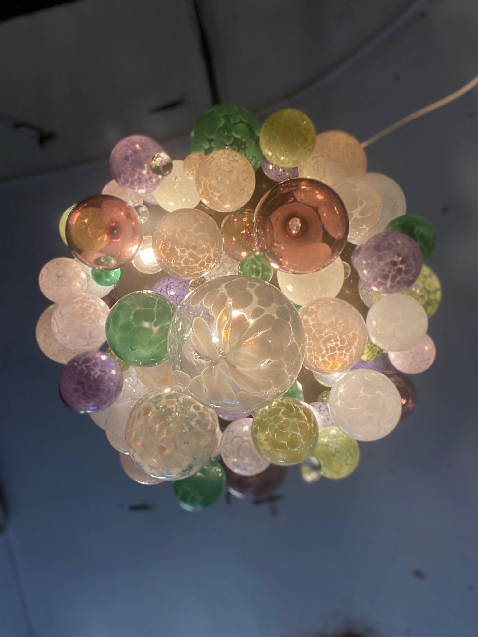 Origin II Chandelier by Roast Featuring over 50 Individually Blown Glass Spheres For Sale 3