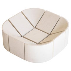 Vintage Origin Made Brut Sculpture Soft Square in White Concrete