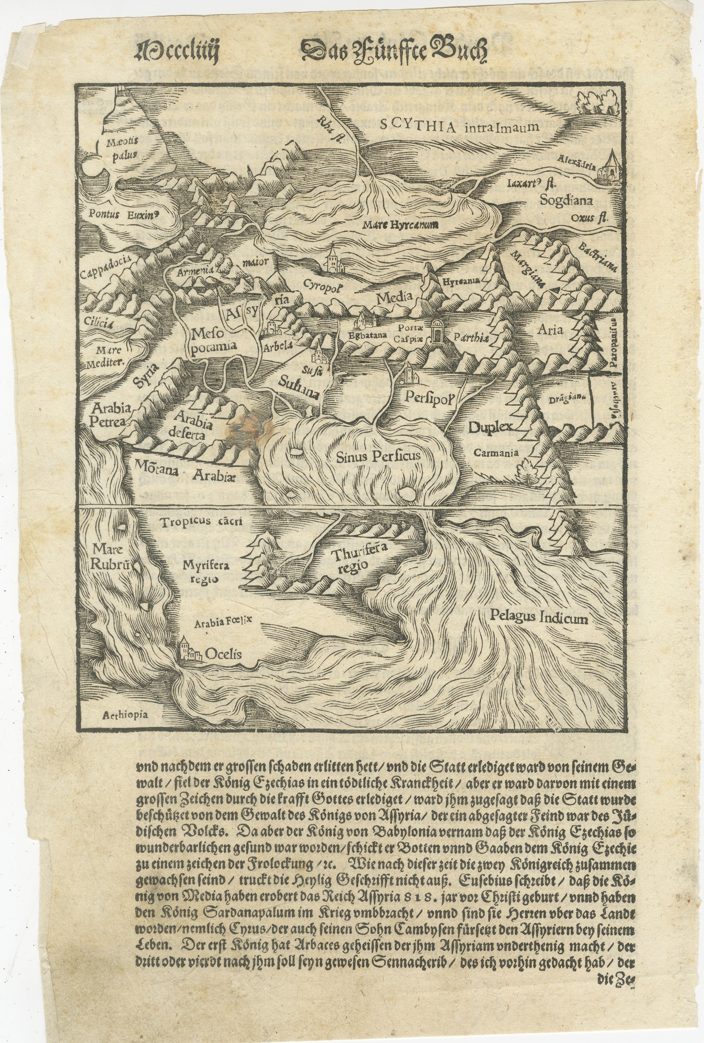 Map of Arabia and the Persian Empire during the Safavid Dynasty by Sebastian Münster (1588)

This map, titled 