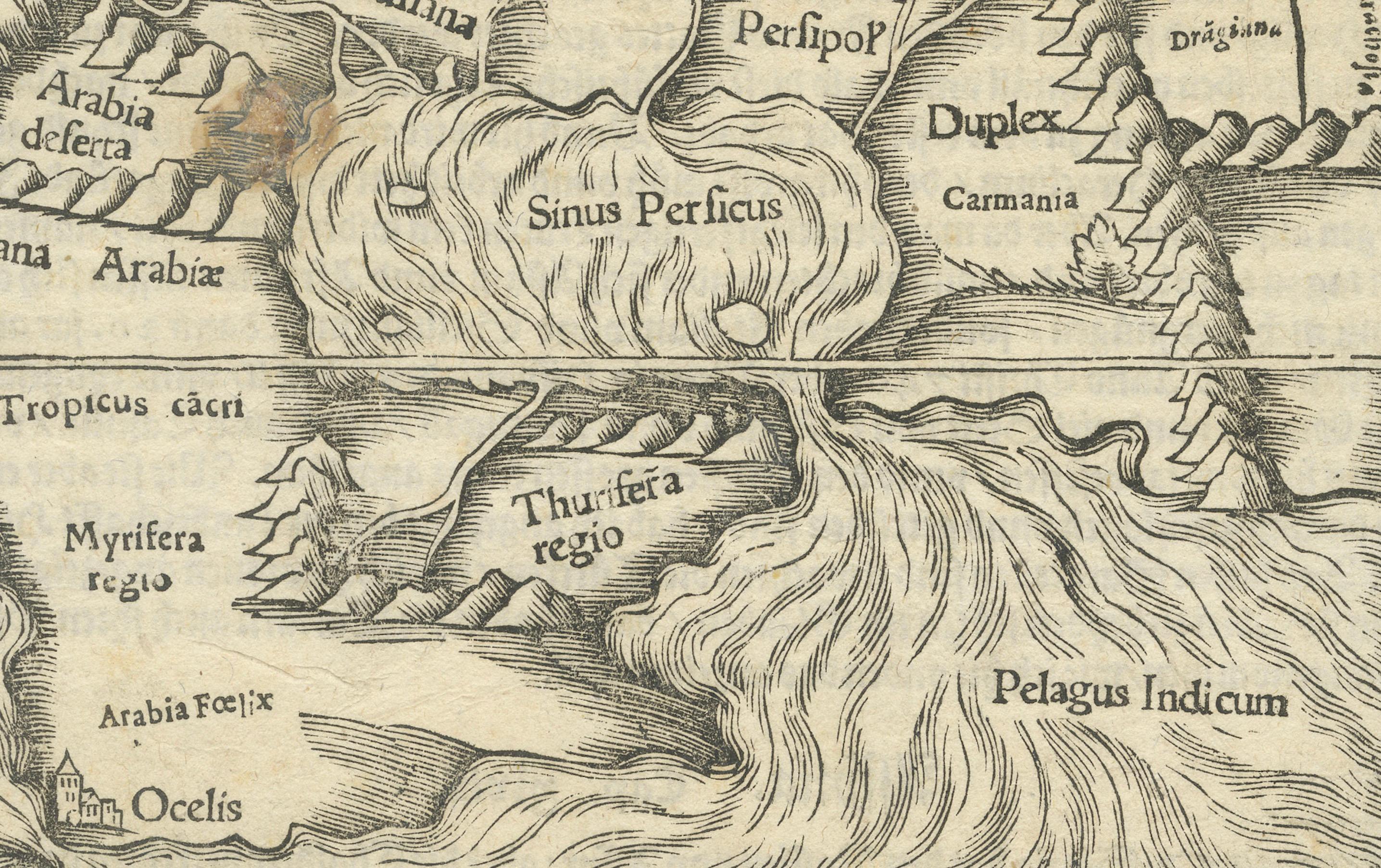 Engraved Original 1588 Map of Arabia and Persia During the Safavid-Ottoman Conflicts