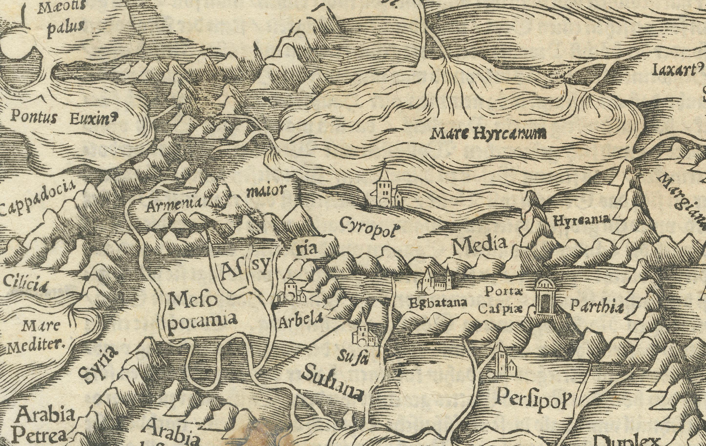 Original 1588 Map of Arabia and Persia During the Safavid-Ottoman Conflicts In Fair Condition In Langweer, NL