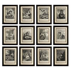 ORIGINAL 1643 LES DOUZE MOIS DE L'ANNÉE APRÈS JOACHIM VON SANDART L'AÎNÉ