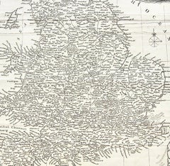 Original 1700s Map of Great Britain, England & Wales in 1757 by Thomas Kitchin
