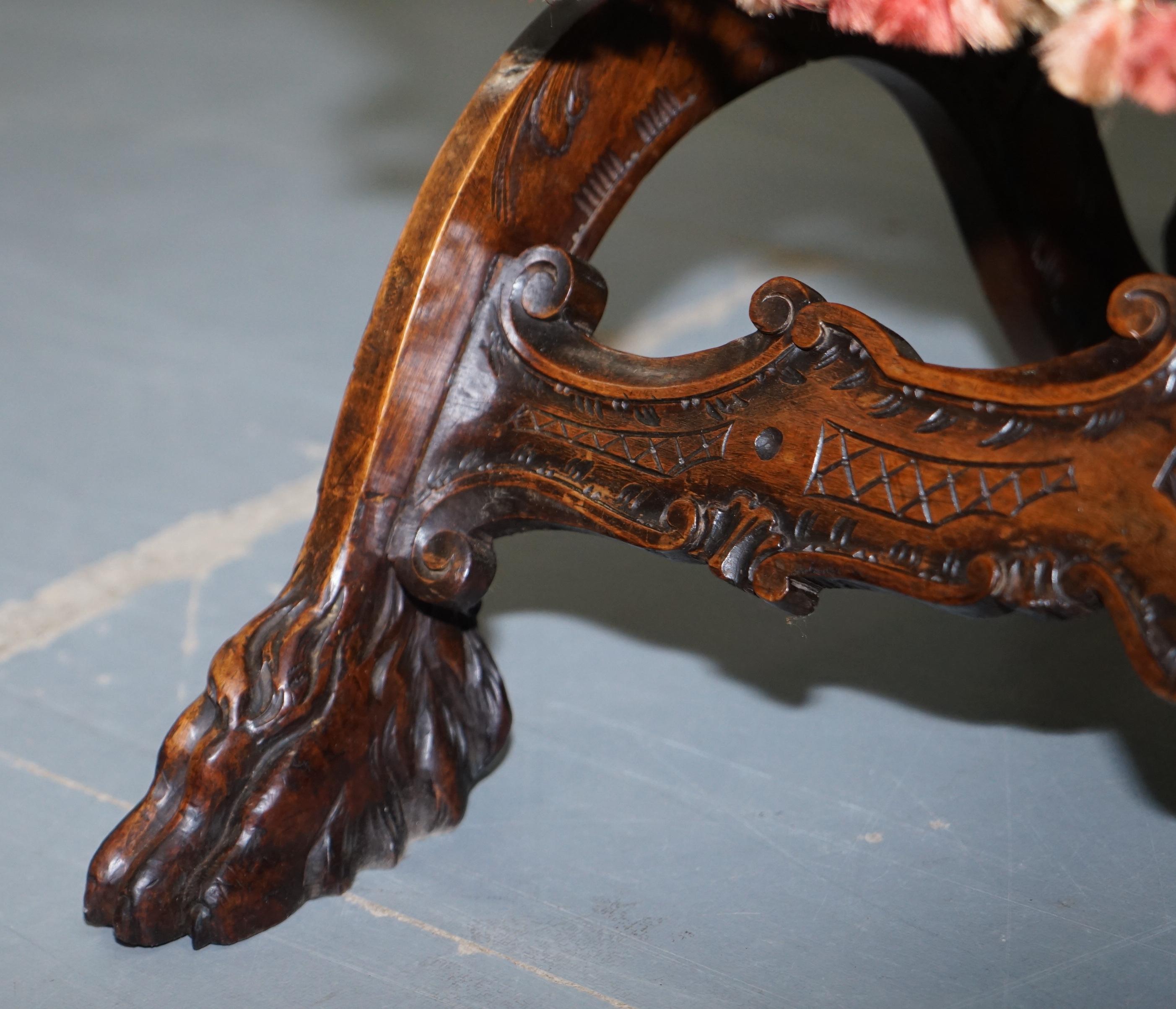 Original 17th Century Andrea Brustolon Hand Carved Italian Walnut Armchair For Sale 2