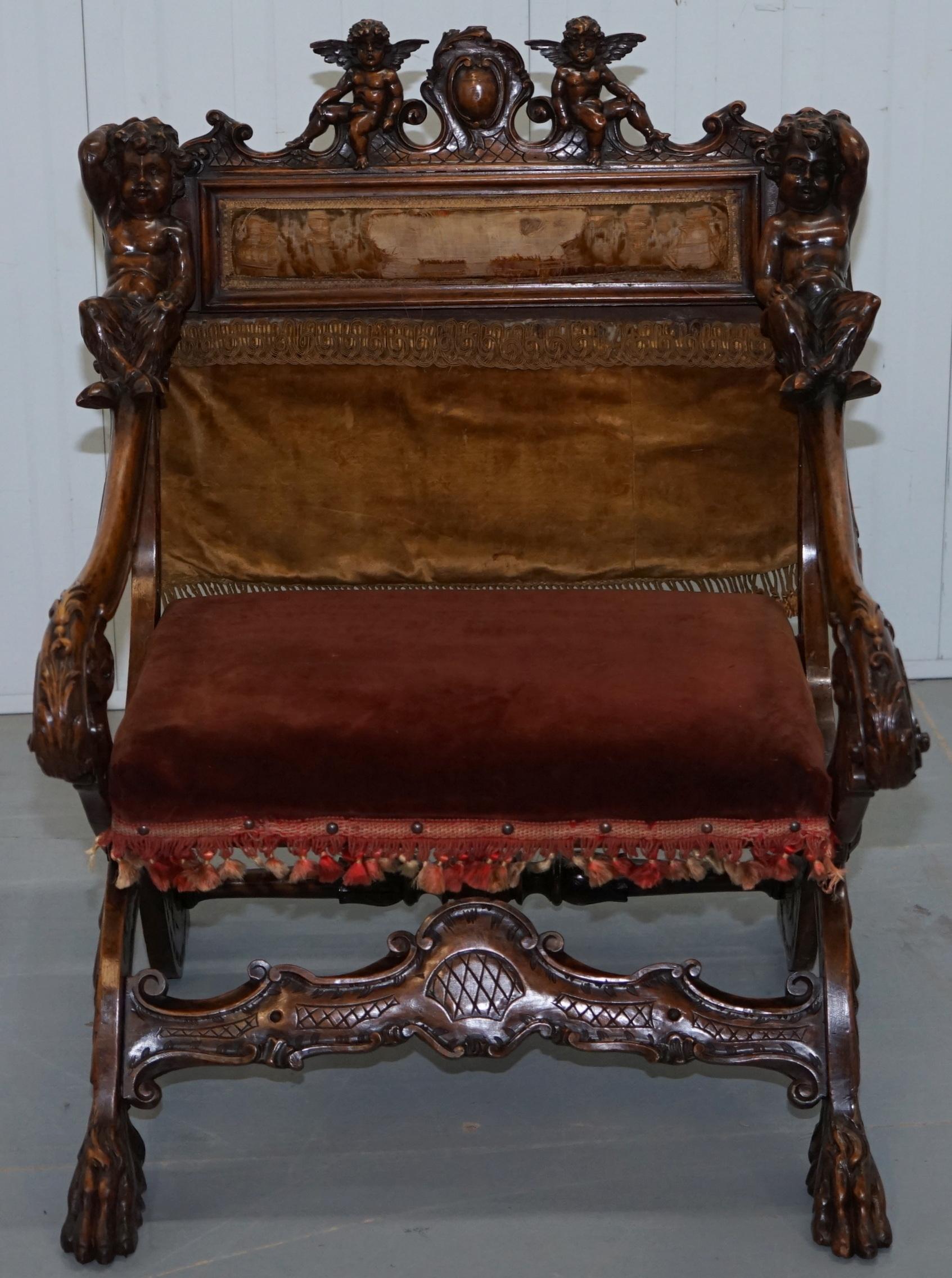 Original fauteuil en noyer italien sculpté à la main par Andrea Brustolon au 17e siècle en vente 10