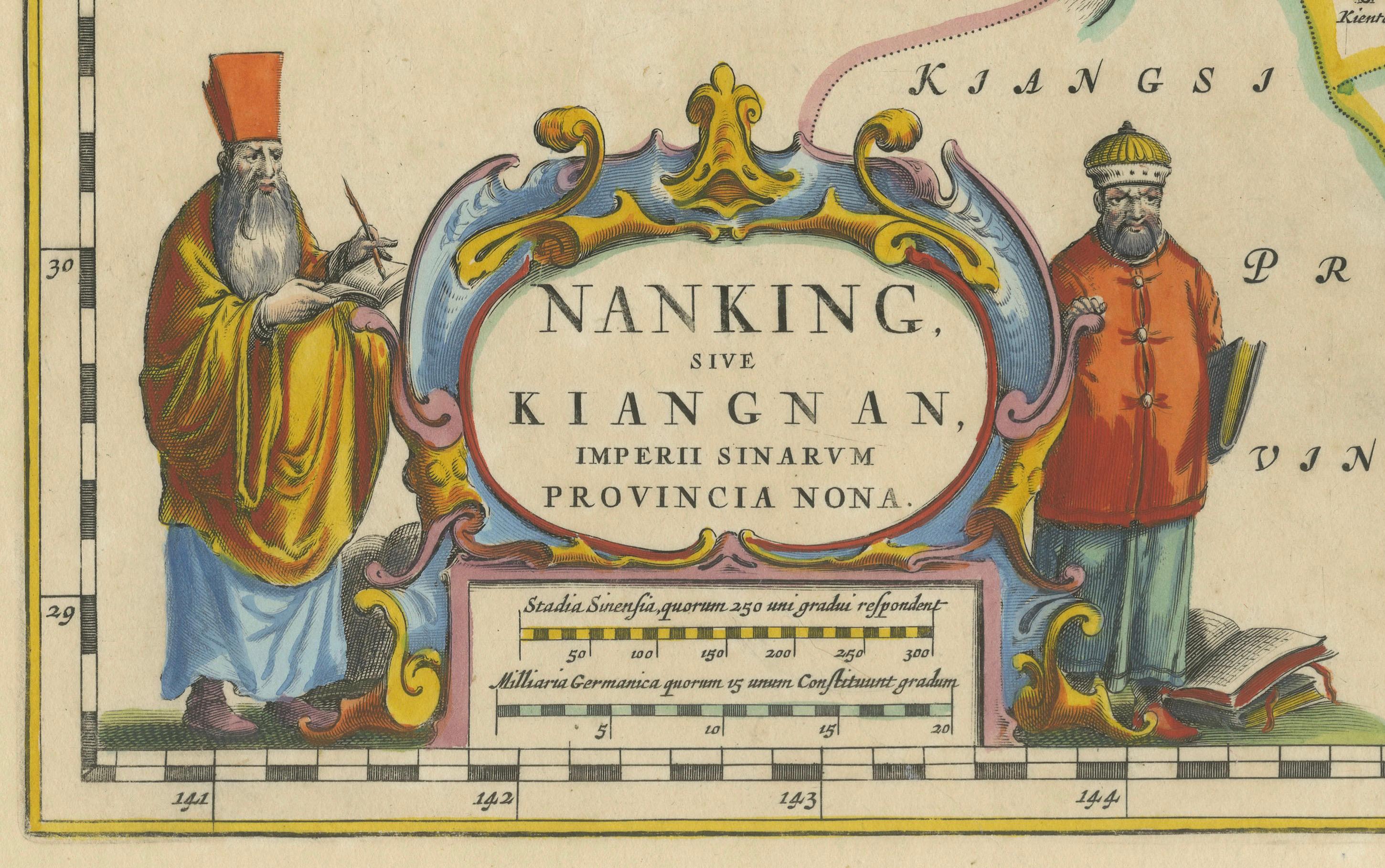 Mid-17th Century Original 17th-Century Antique Map of Nanjing Province, China – by Blaeu For Sale