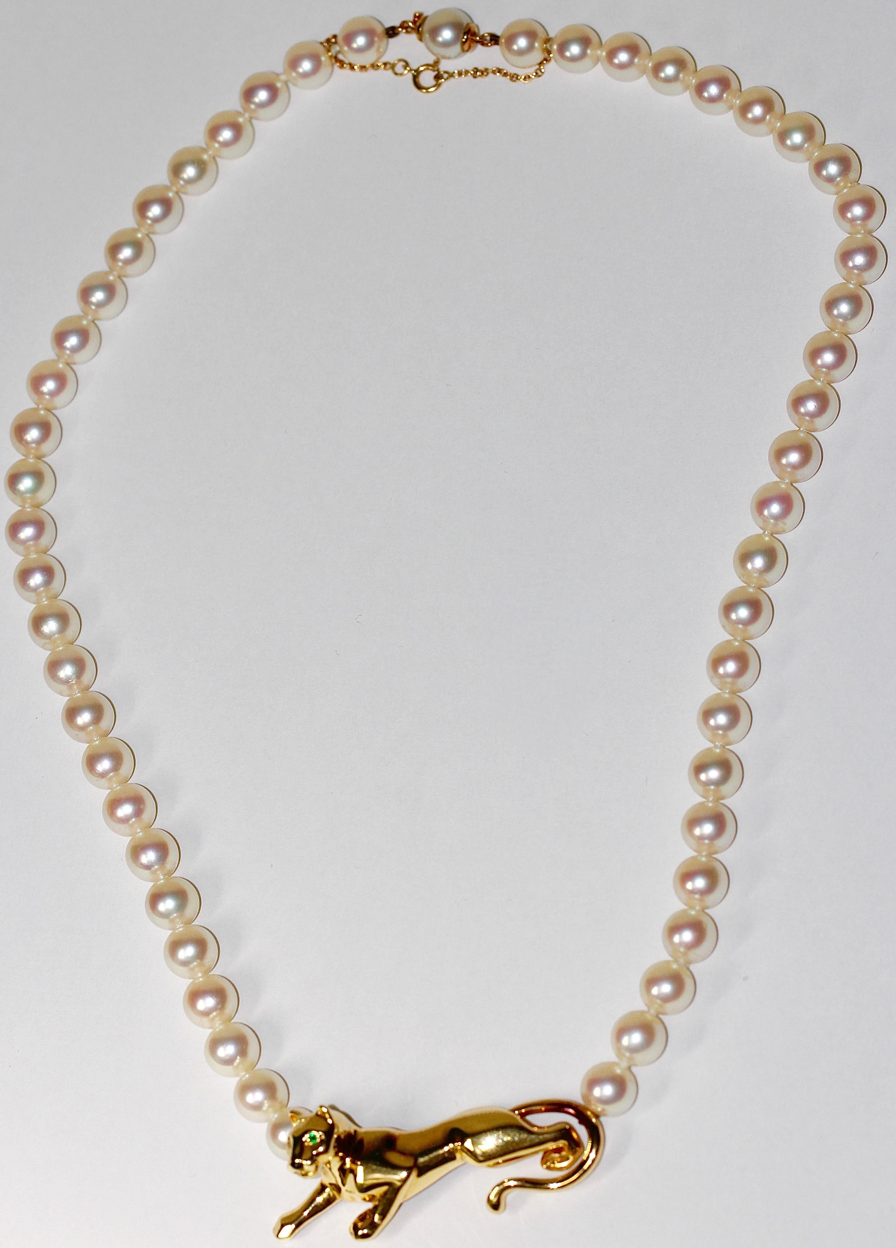 cartier panthere pearl necklace