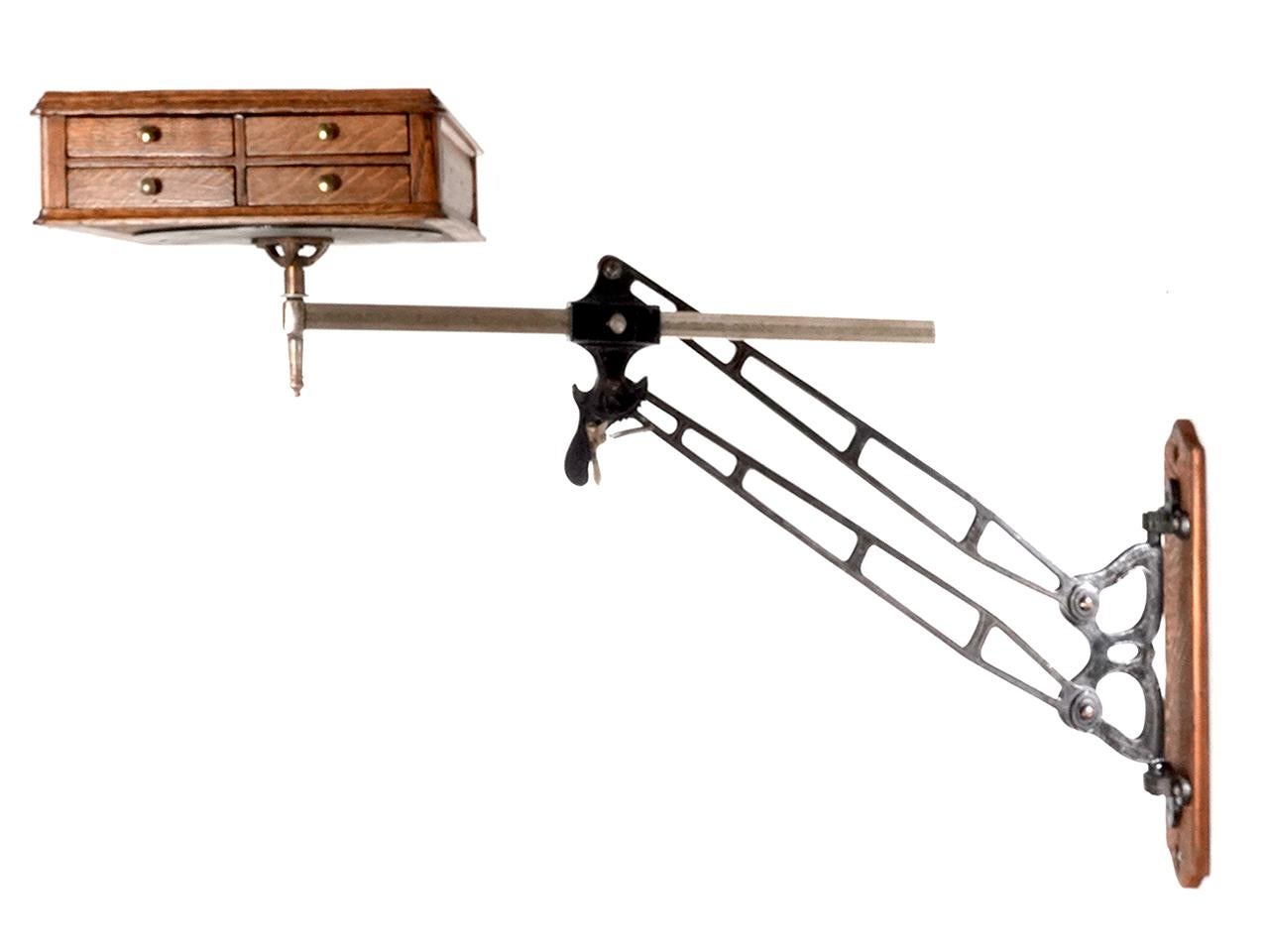 Industriel Original 1800s Articulated Dental Wall Table en vente