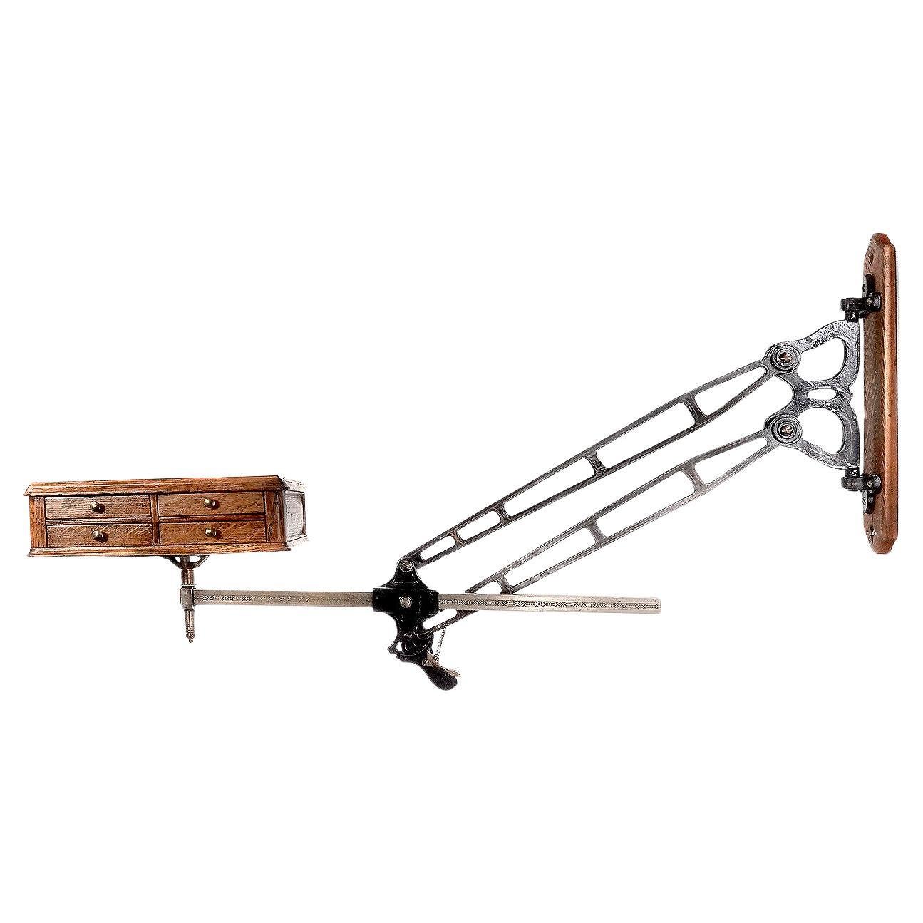 Original 1800s Articulated Dental Wall Table en vente