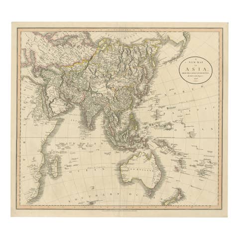 Original 1806 Engraved Map of Asia and Surrounding Regions by John Cary