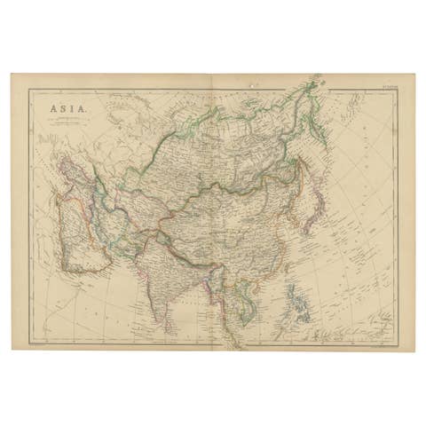 Original 1859 Map of Asia from W.G. Blackie's Imperial Atlas of Modern Geography