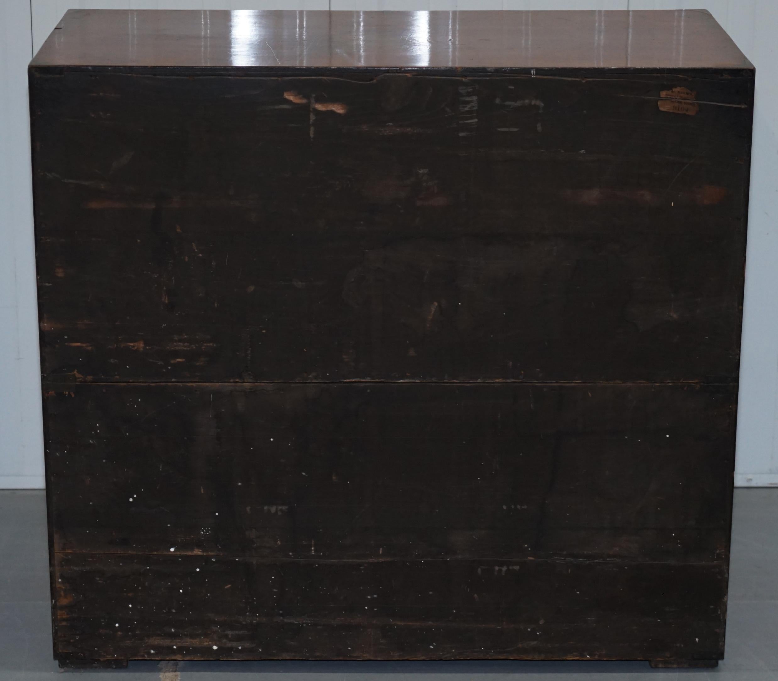 Original 1890 Army & Navy C.S.L Stamped Campaign Chest of Drawers Including Desk For Sale 2