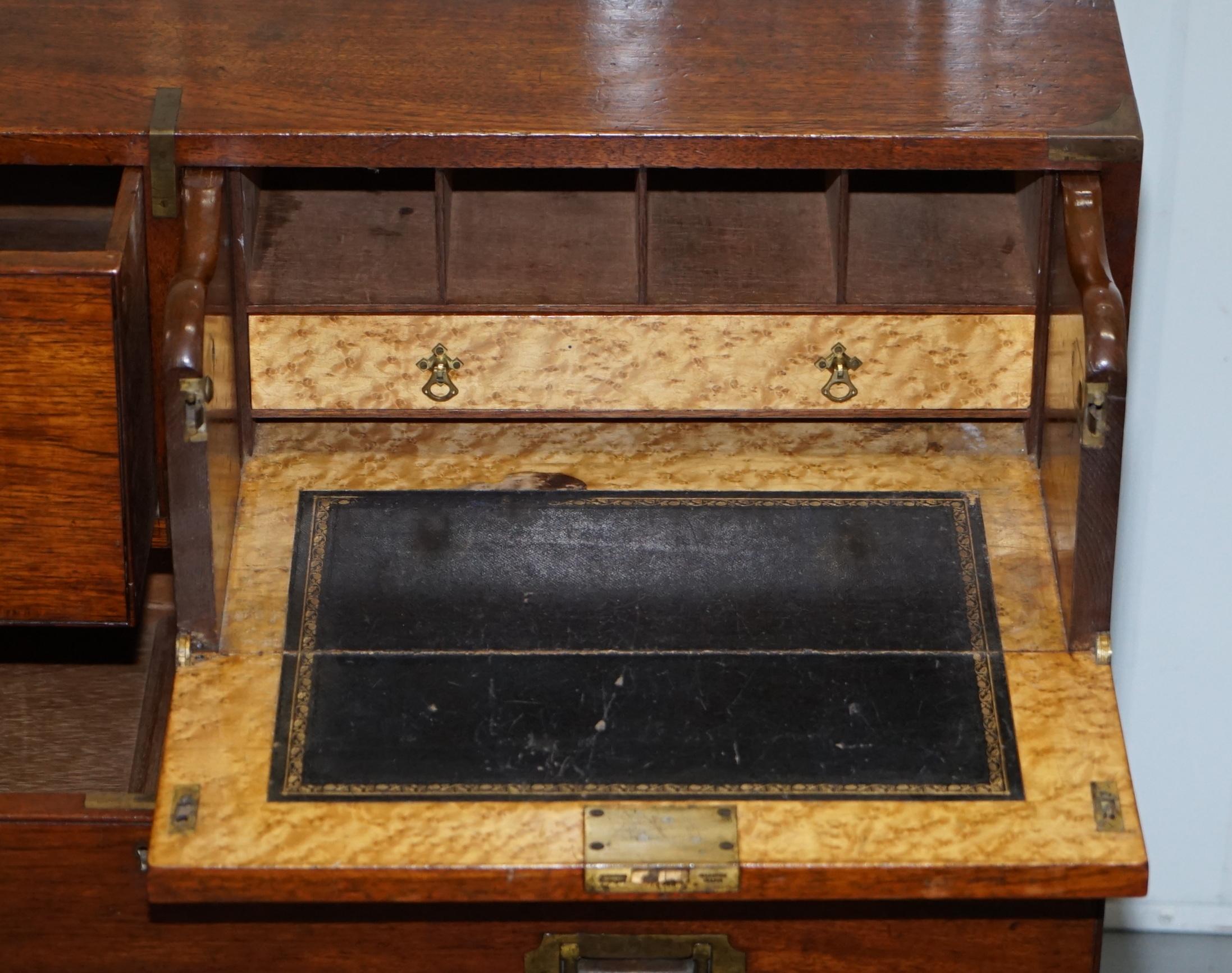 Original Army & Navy C.S.L gestempelte Kampagnenkommode mit Schreibtisch, einschließlich Schreibtisch, 1890 im Angebot 5