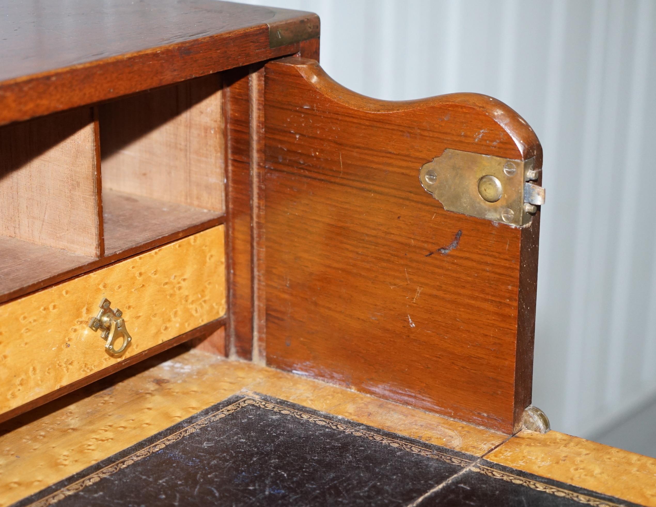 Original 1890 Army & Navy C.S.L Stamped Campaign Chest of Drawers Including Desk For Sale 6