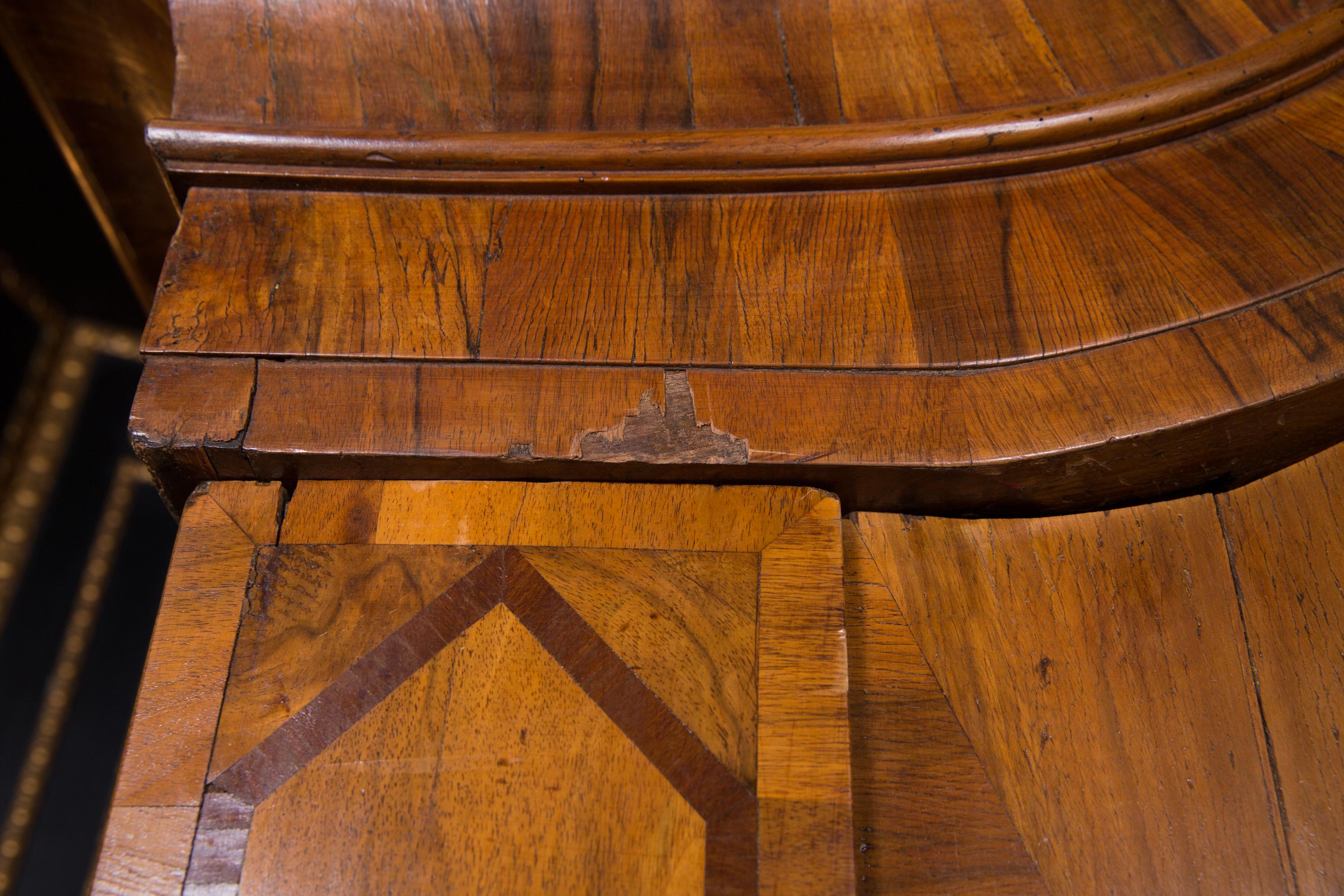 Original 18th Century Baroque Cabinet circa 1740 Walnut Veneer 2