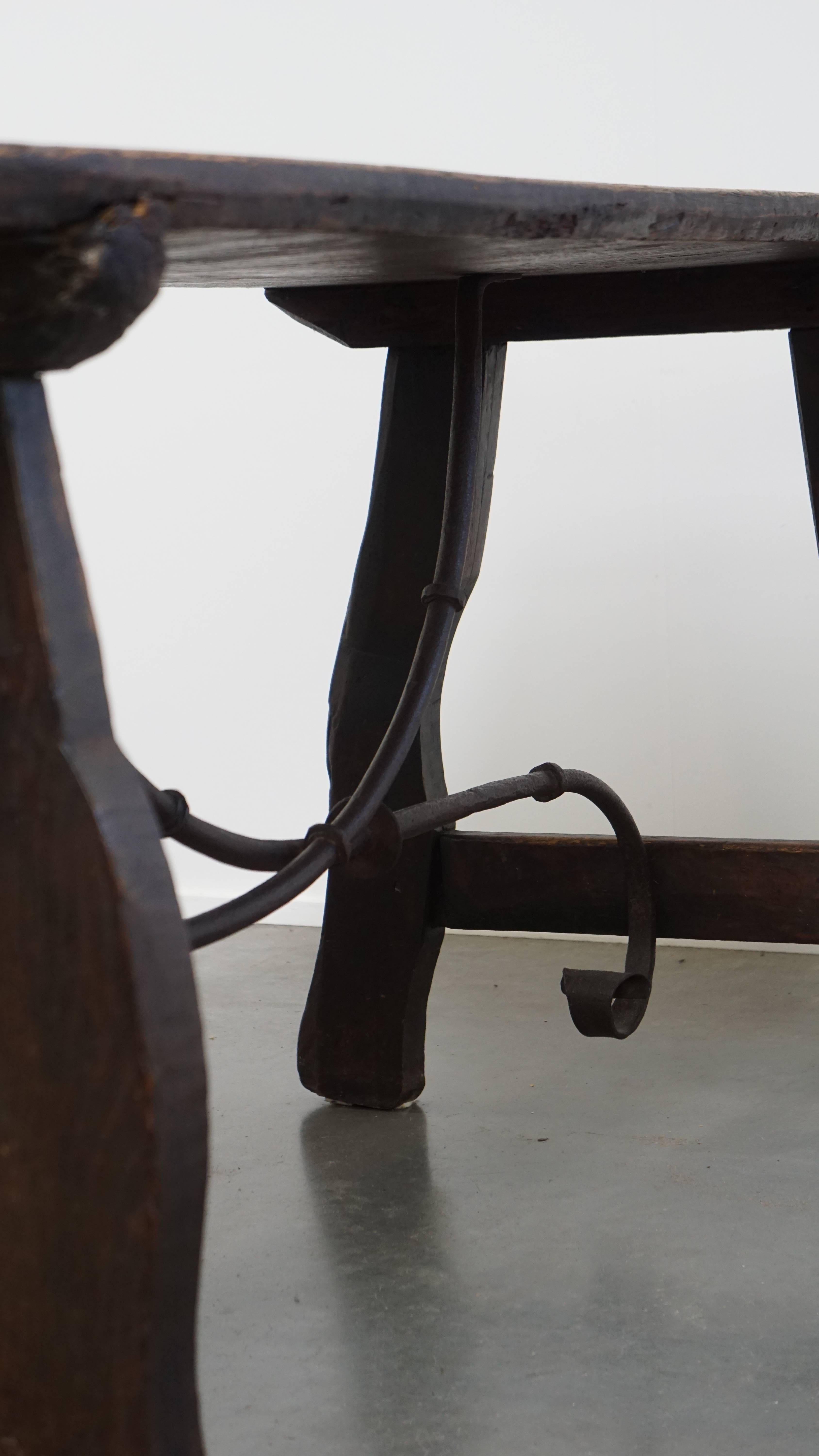 Iron Original 18th-Century Antique Spanish Side Table For Sale