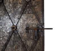 Original 18th Century Baroque Iron Door with Hand-Forged Hardware