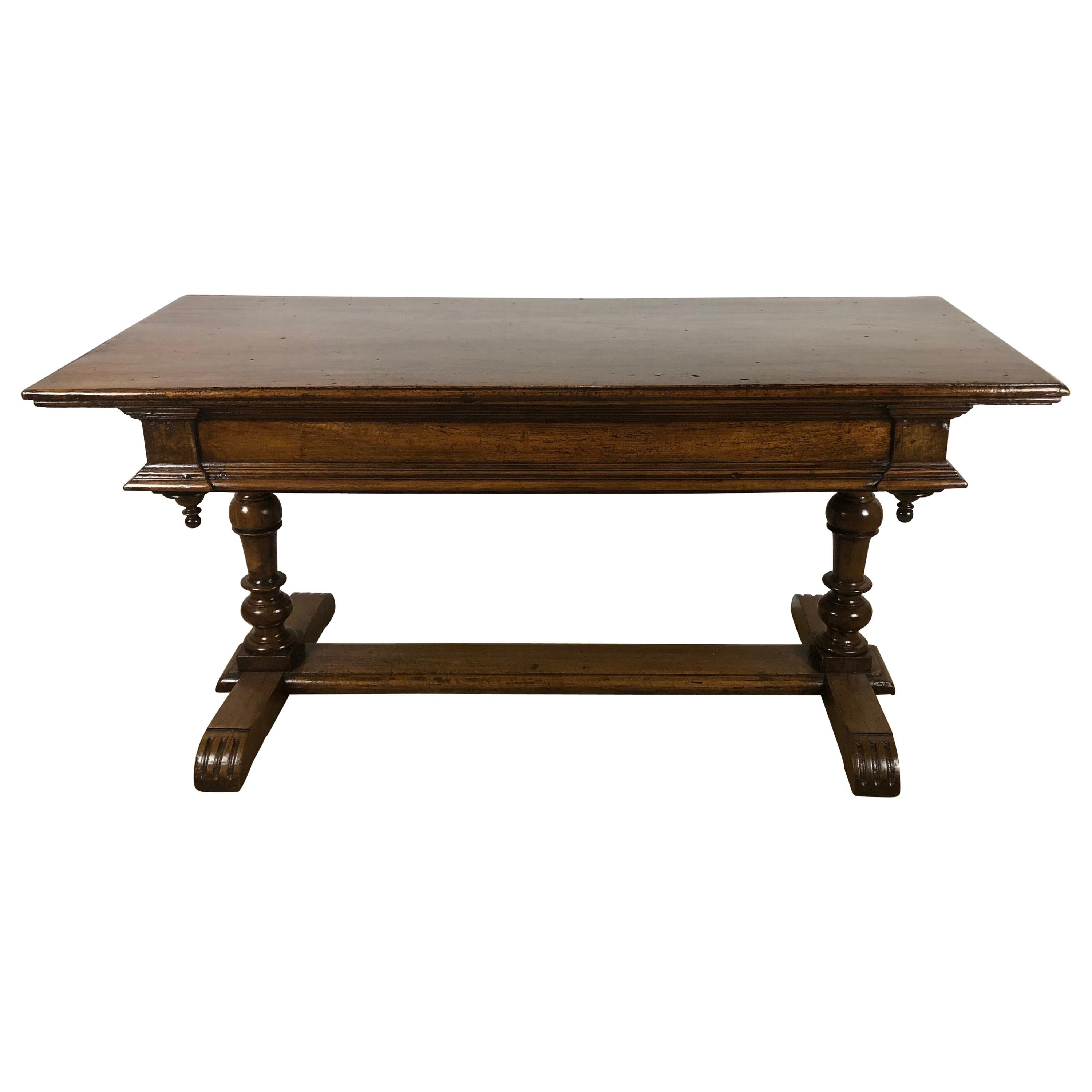 18th Century French Louis XIII Walnut Sofa Console or Display Table For Sale