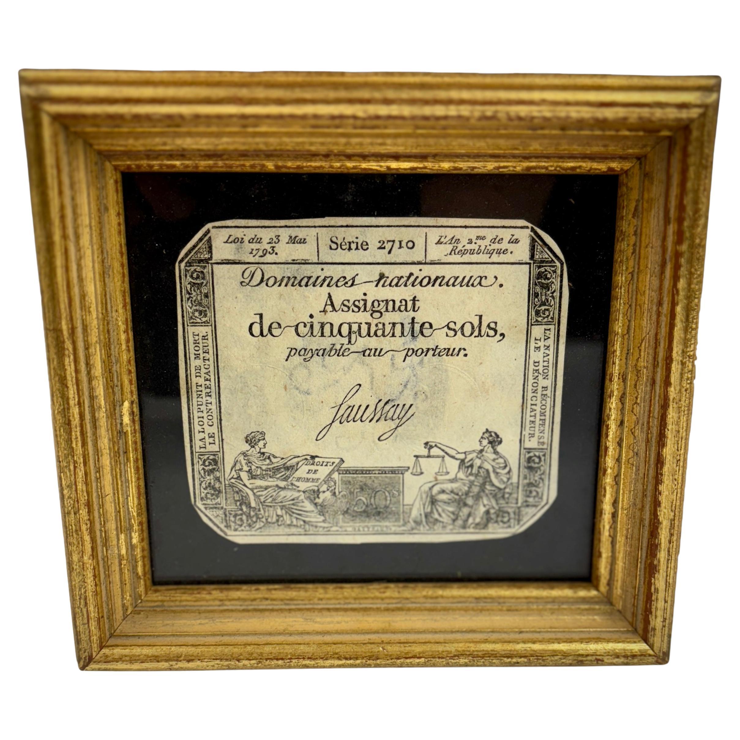 Original 18th Century French Revolutionary Assignats Note For Sale