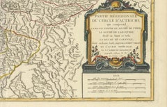 Original 18th-Century Map of Southern Austria, Carinthia, Carniola, and Styria