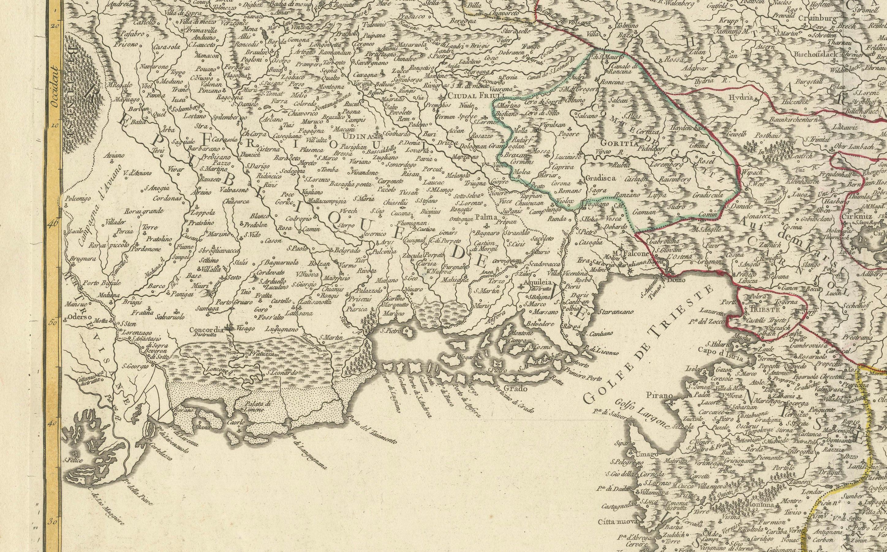 Paper Original 18th-Century Map of Southern Austria, Carinthia, Carniola, and Styria For Sale