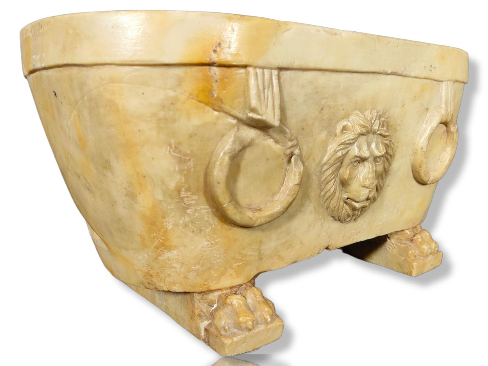 Original 18th Century Roman Marble Lion Bath     For Sale 5