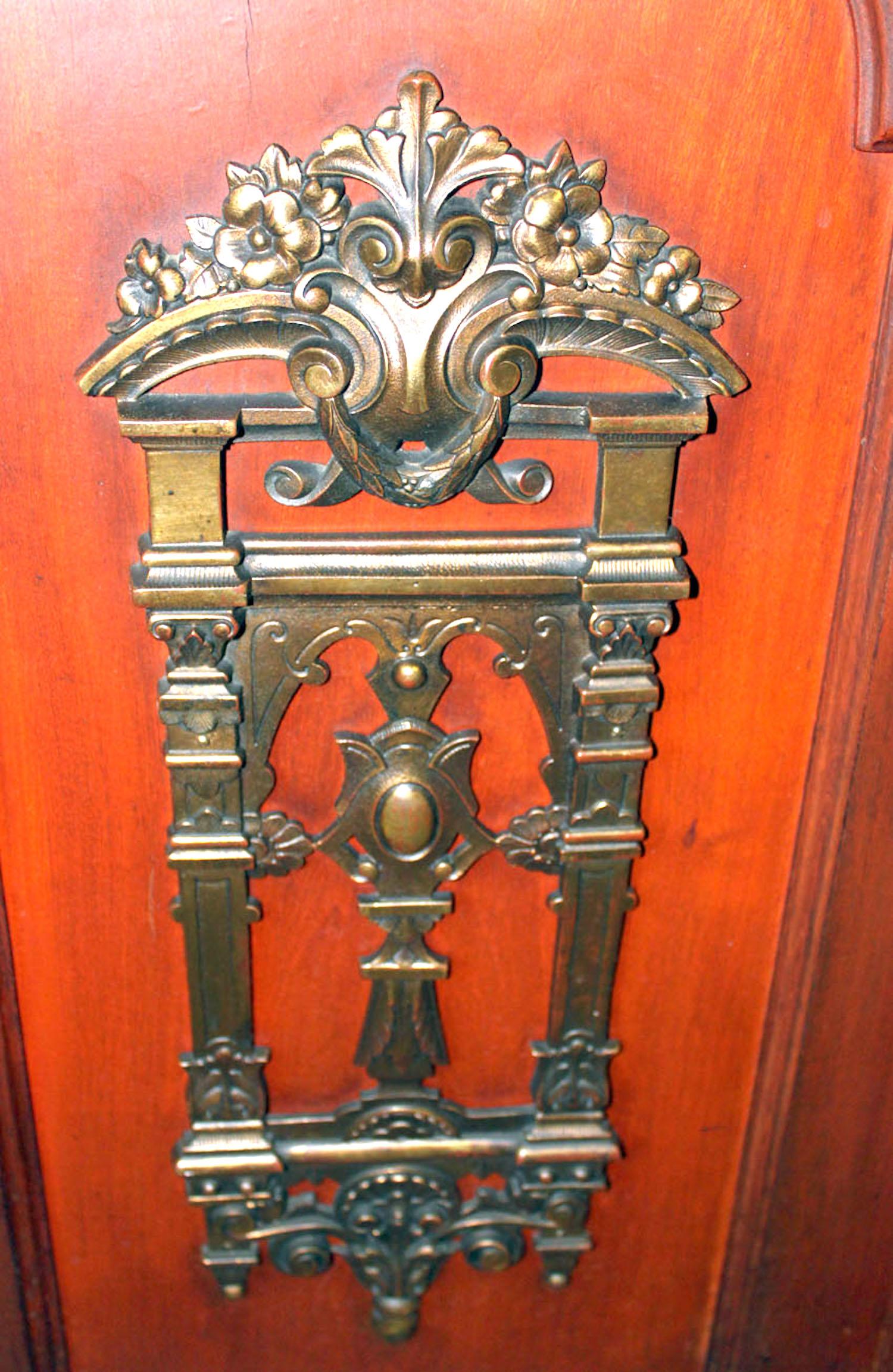 Original 1901 Ansonia Mahogany Antique Standing Brass Deco Grandfather Clock For Sale 10