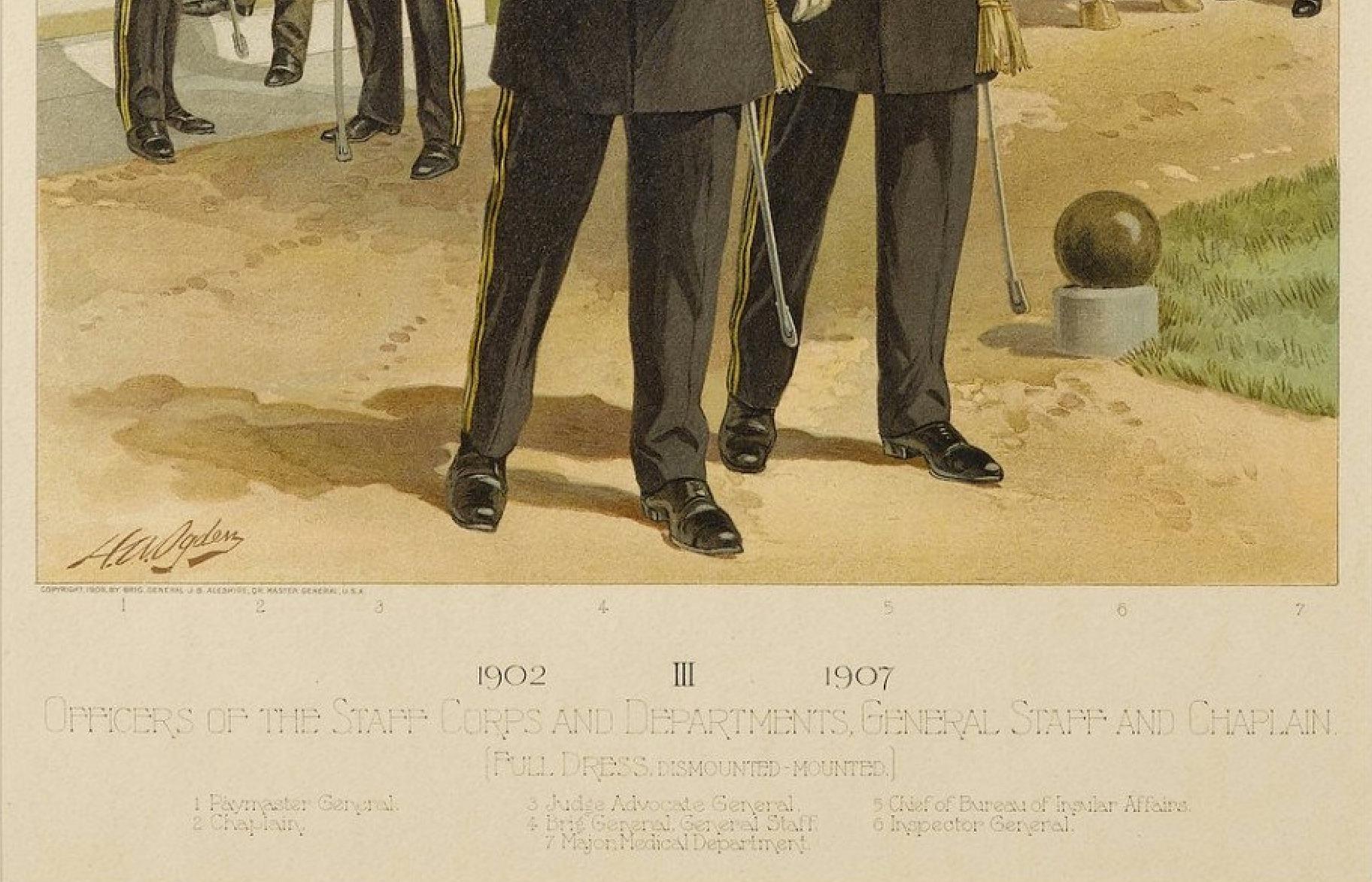 Américain Original «1902-1907 Officers of the Staff Corps » par C. Ogden, 1908 en vente