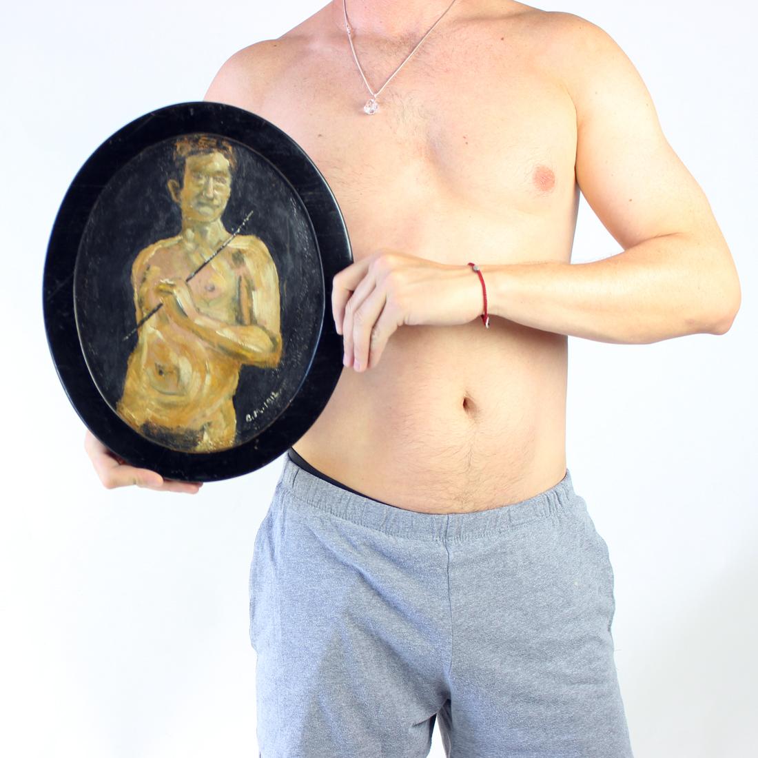 Pittura originale di uomo nudo del 1910 in vendita 2