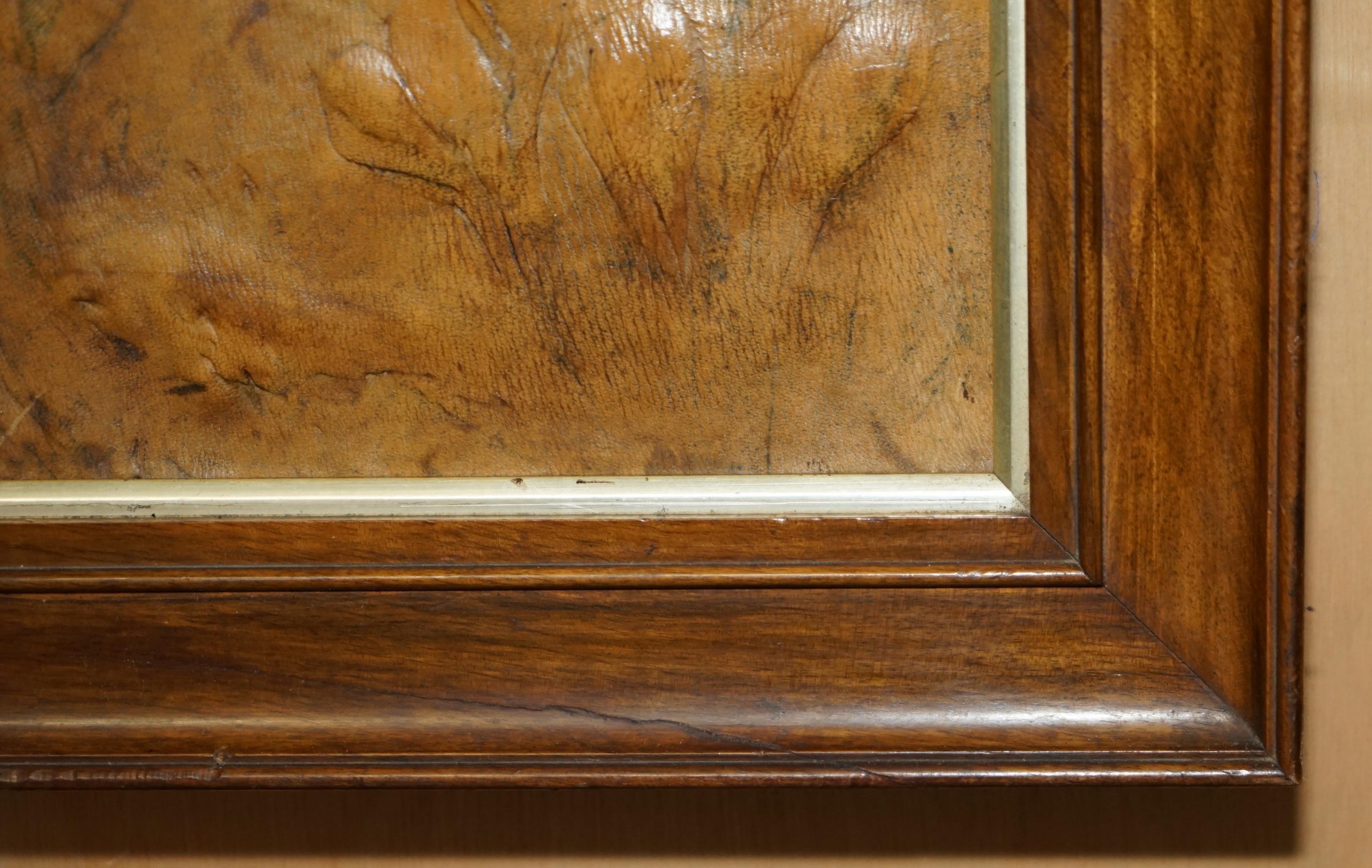 ORiGINAL 1912 ADA NEVILLE-ROLFE LEATHER EMBOSSED ART NOUVEAU HARDWOOD WALL PANEL im Angebot 8