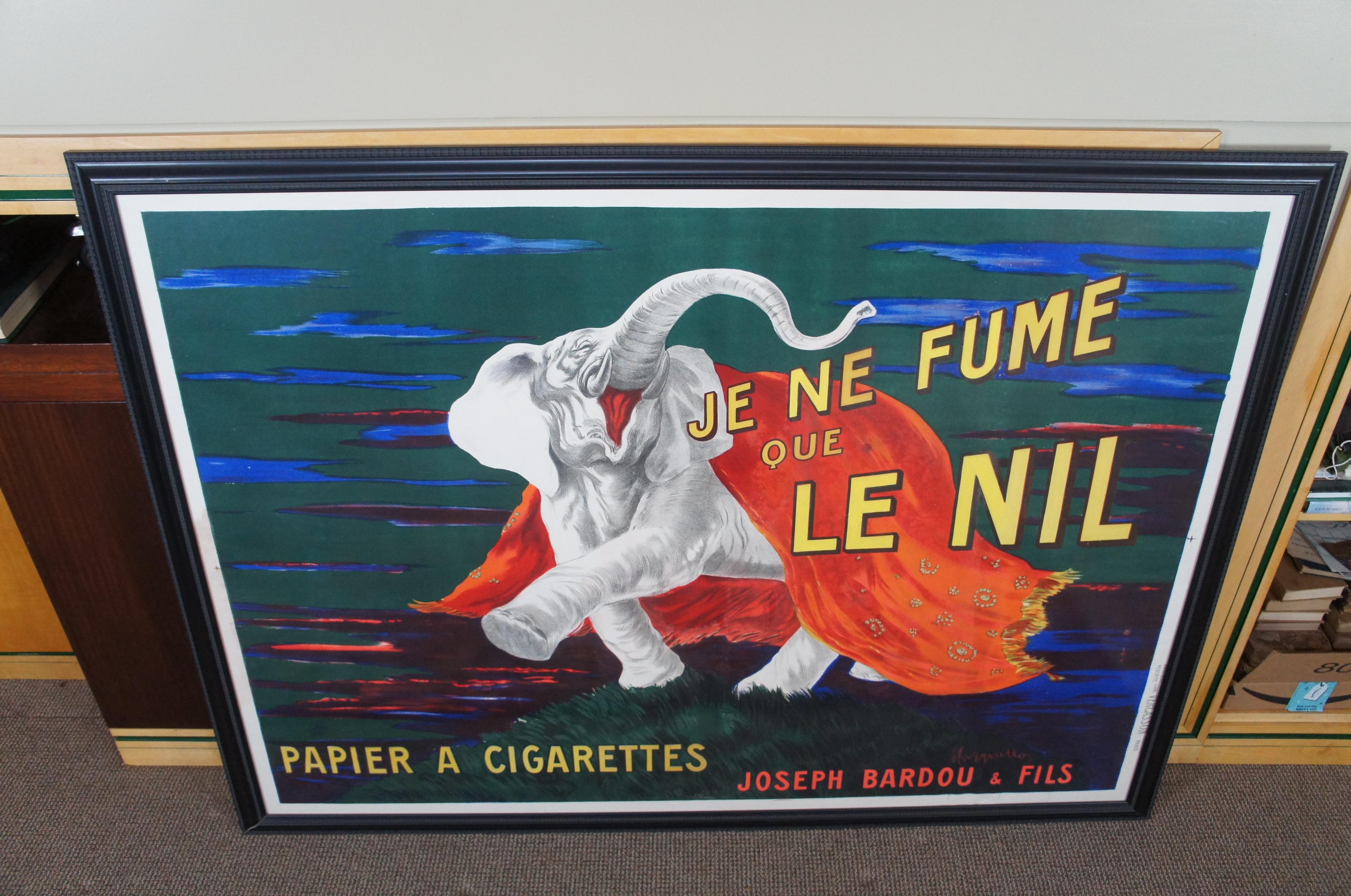 Affiche originale de 1912 Cappiello Leonetto Je Ne Fume Que Le Nil, fumant des cigares 3