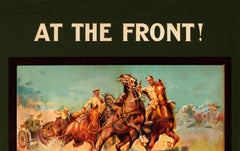 Affiche originale de recrutement de la Première Guerre mondiale en 1915 Au front ! Tous les Britanniques en forme devraient s'inscrire