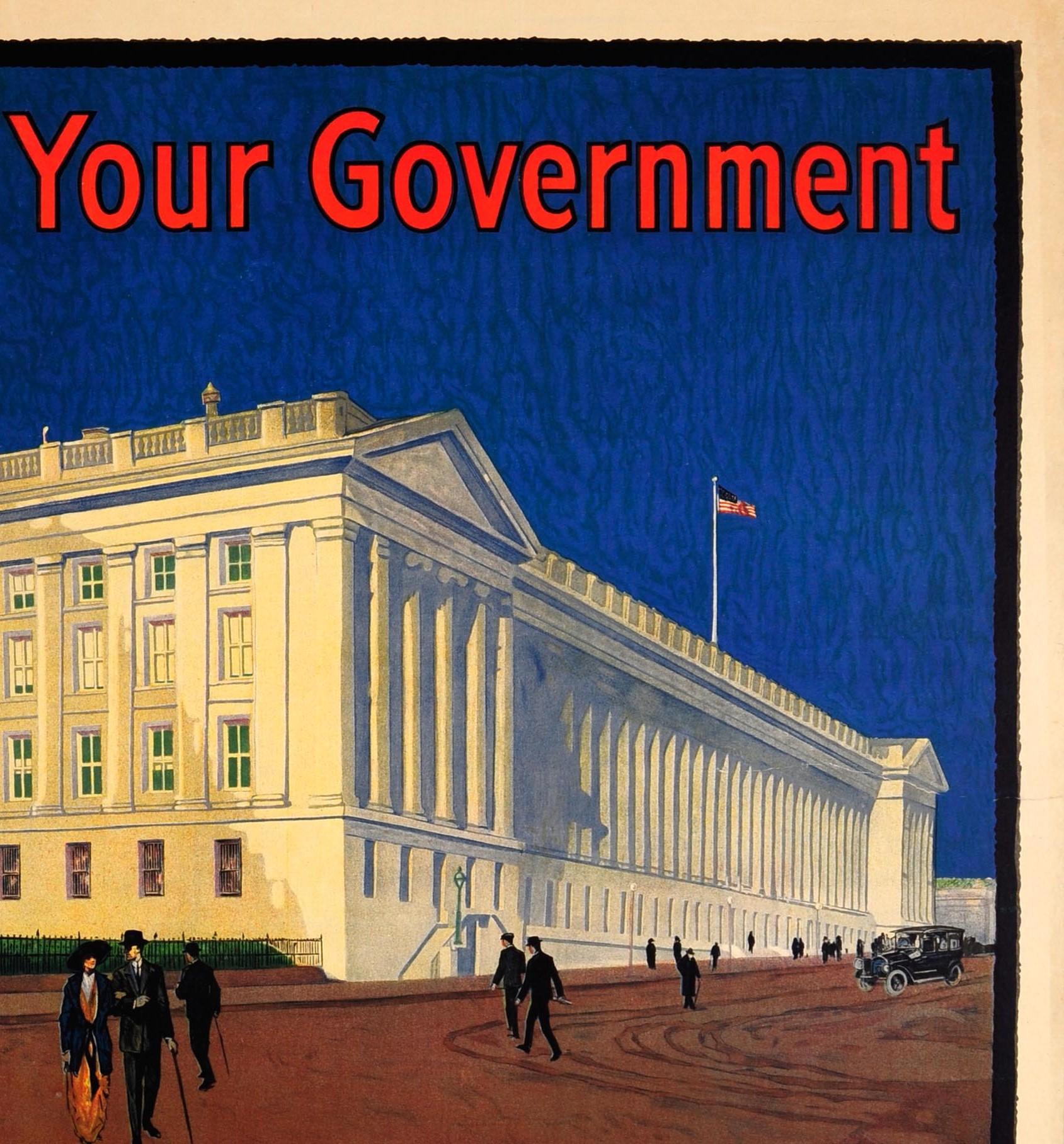 American Original 1917 World War One Poster 2nd Liberty Loan US Treasury Government Bond